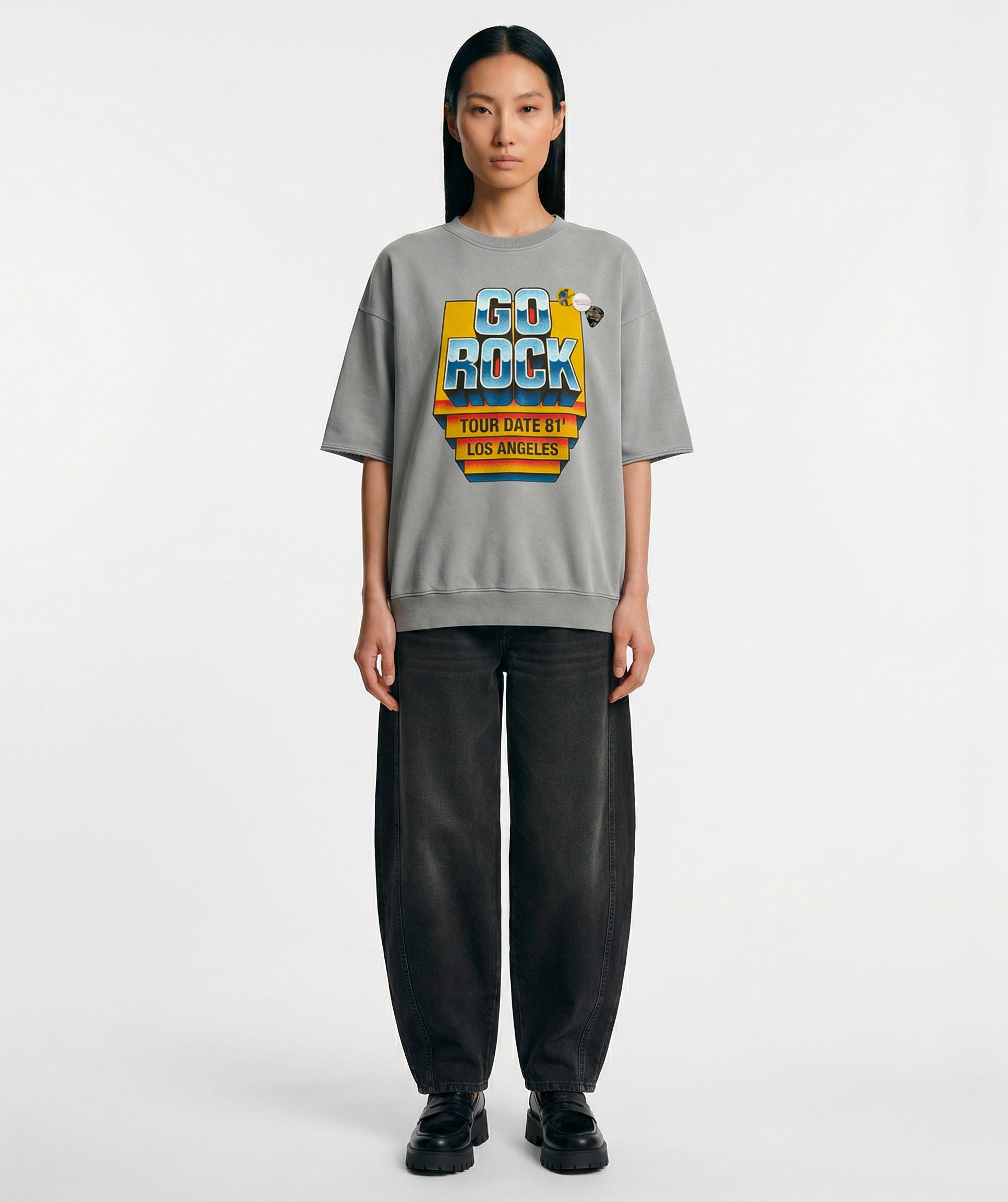 Sweatshirt linder grey "GO ROCK"