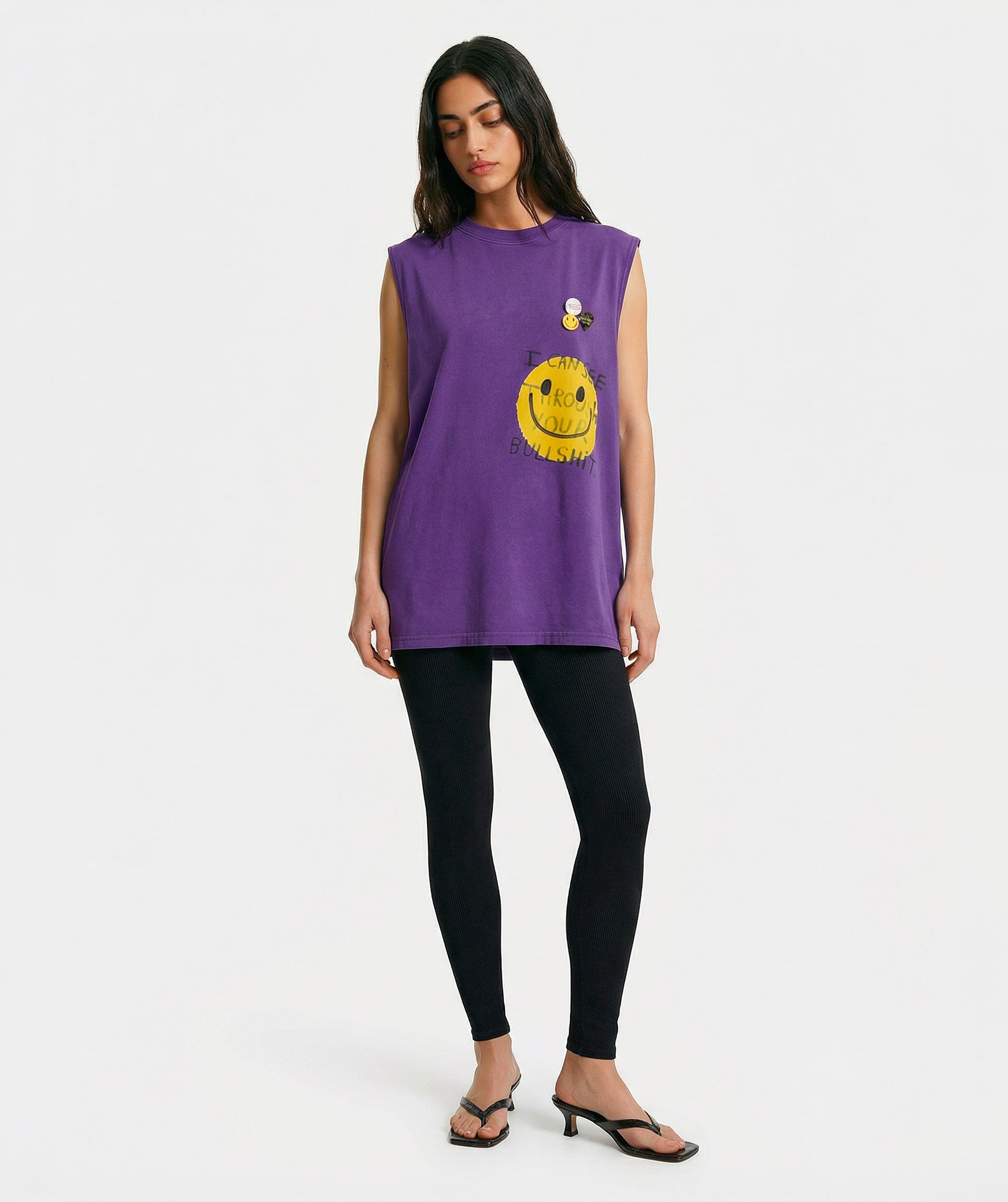 Tee shirt biker purple "BULLSHIT"