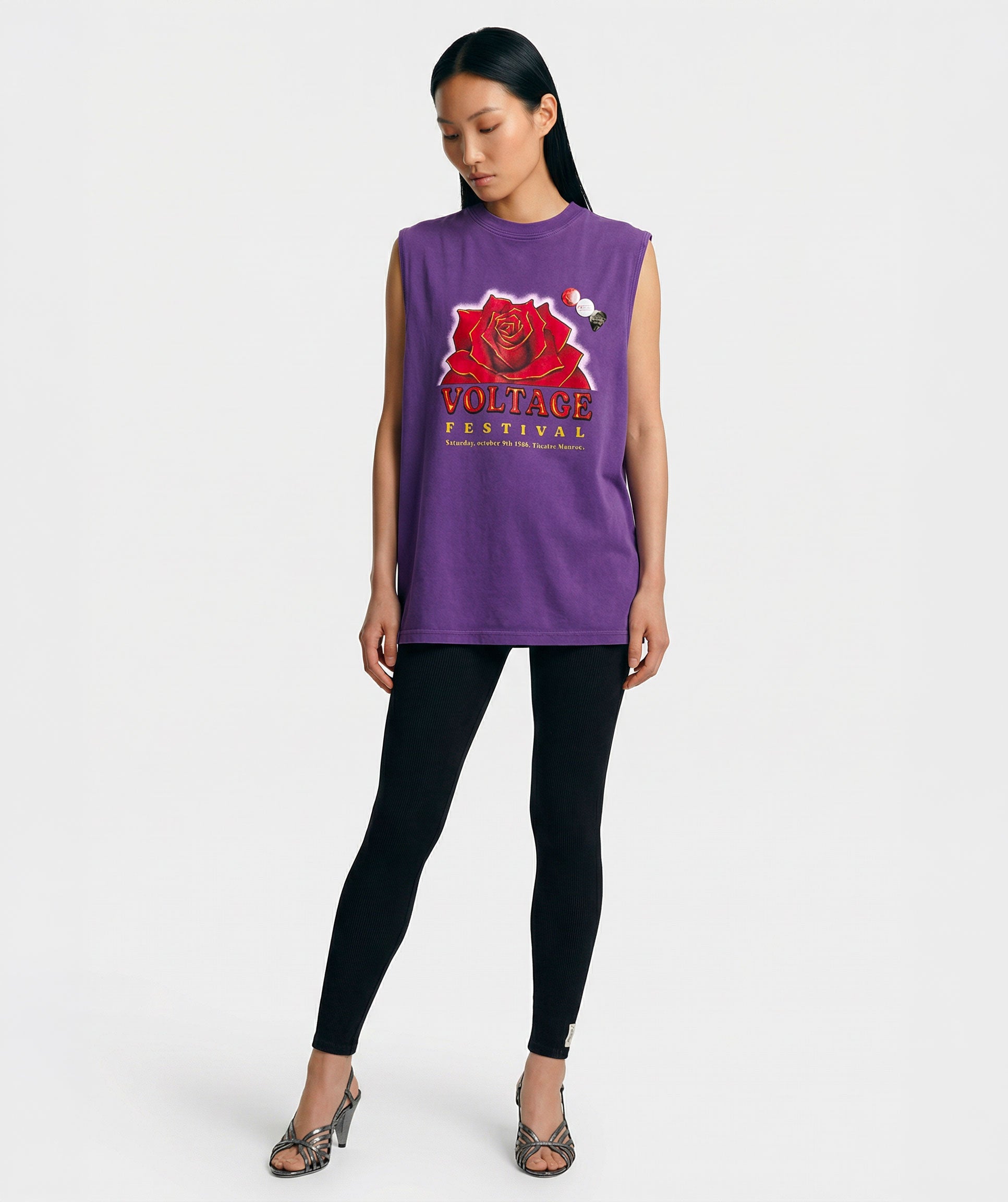 Tee shirt biker purple "VOLTAGE"