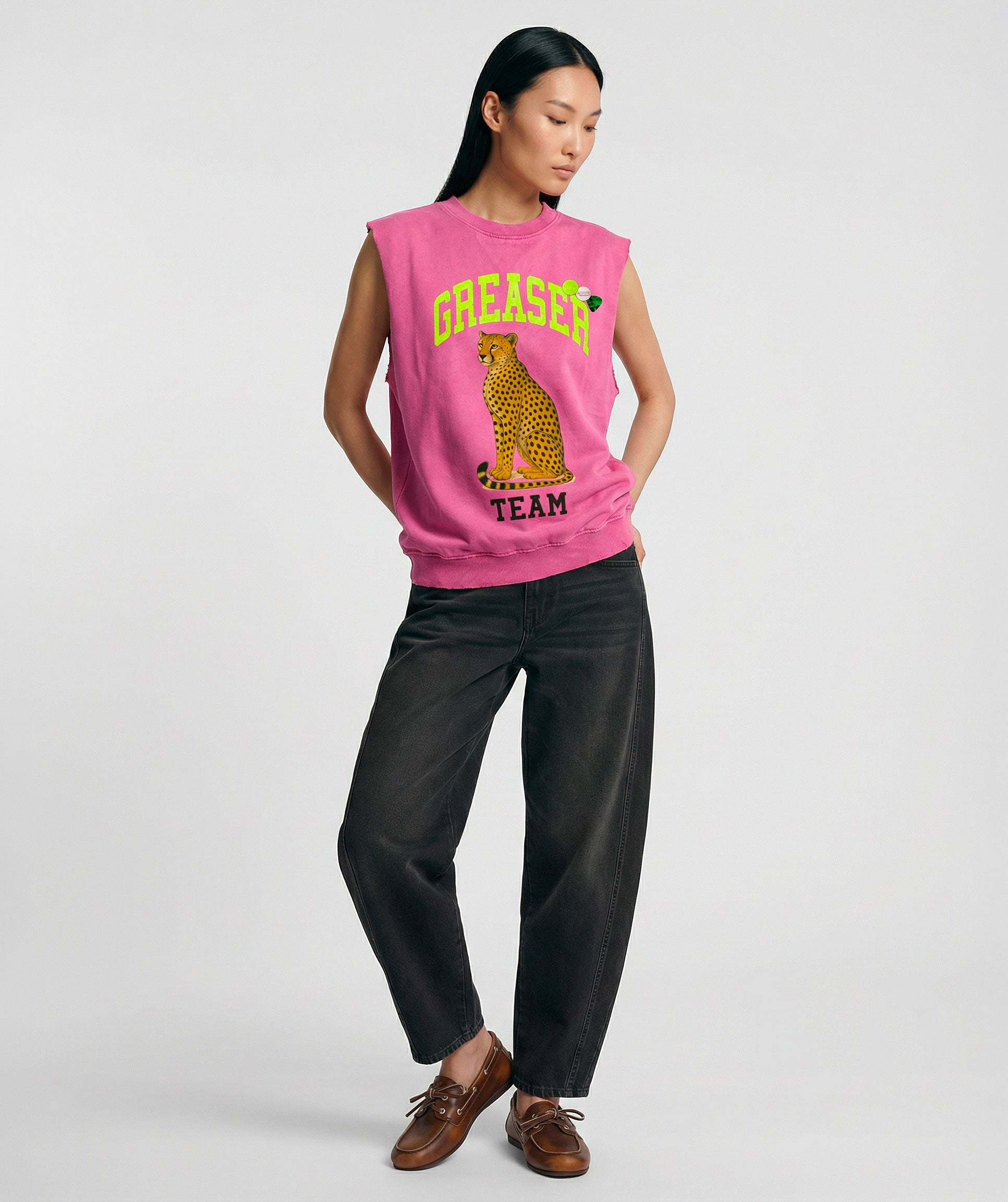 Sweatshirt bolster fuschia "GREASER"