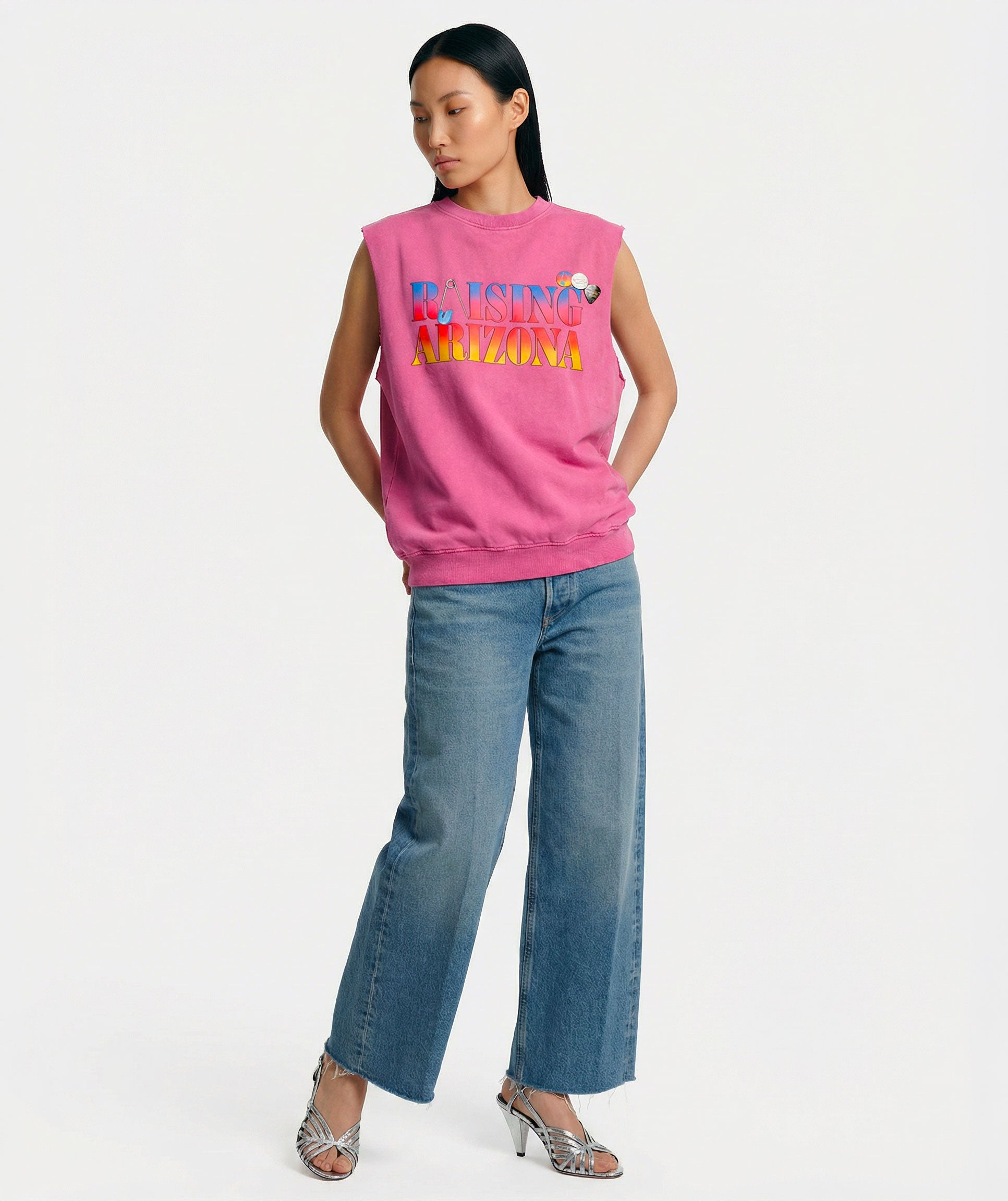 fuschia RAISING" bolster sweatshirt