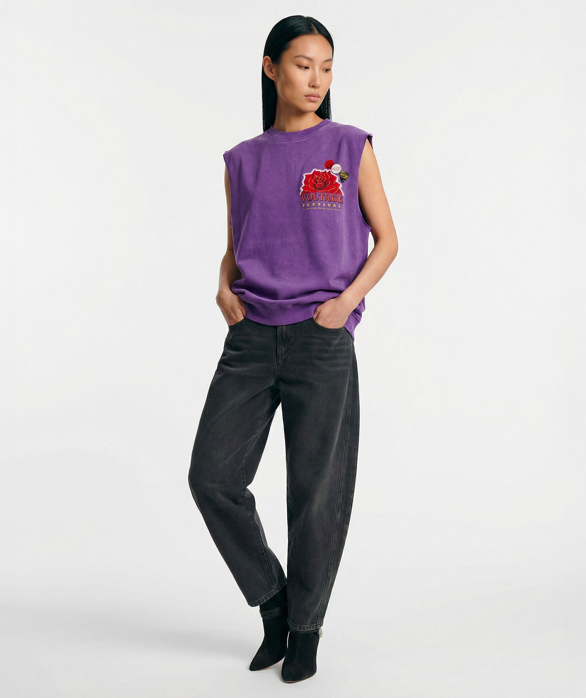 Sweatshirt bolster purple "VOLTAGE"