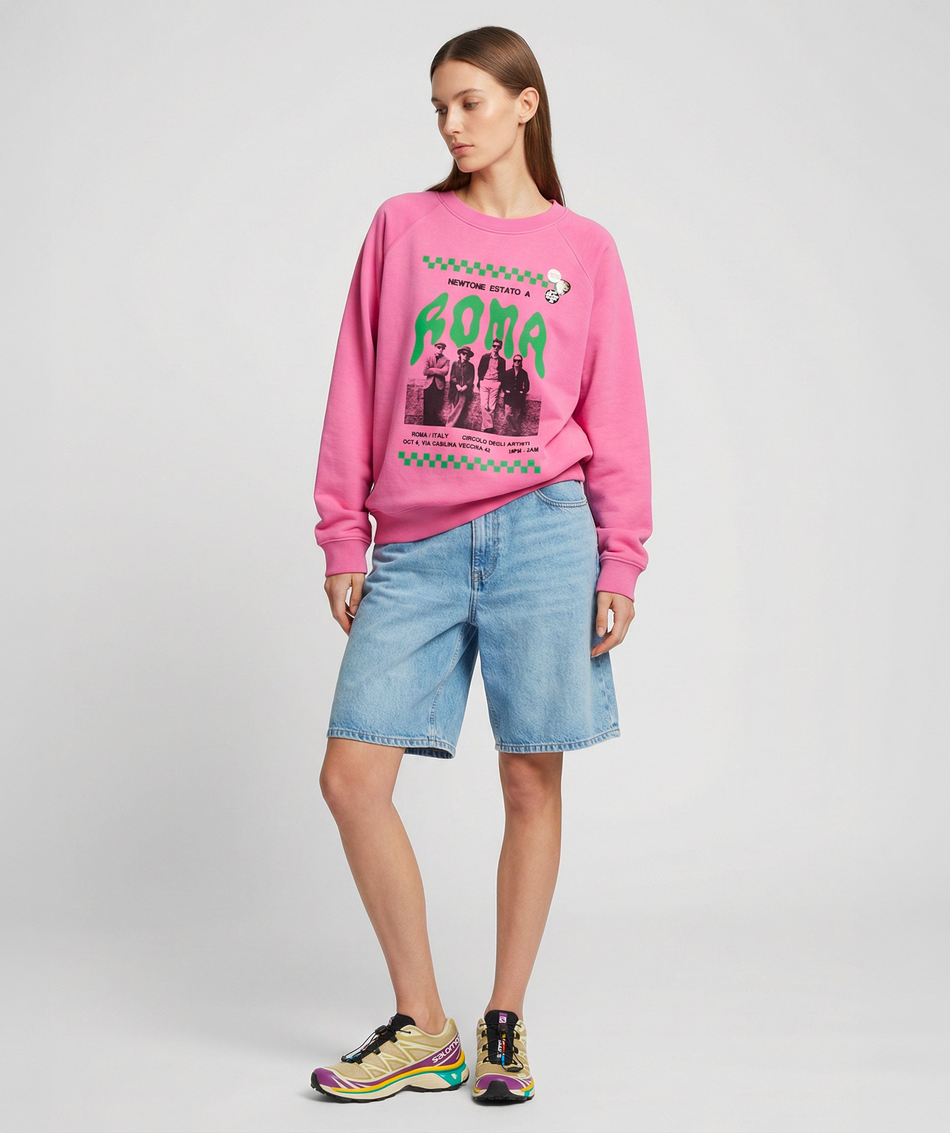 Sweatshirt egger fuschia "TOWN"