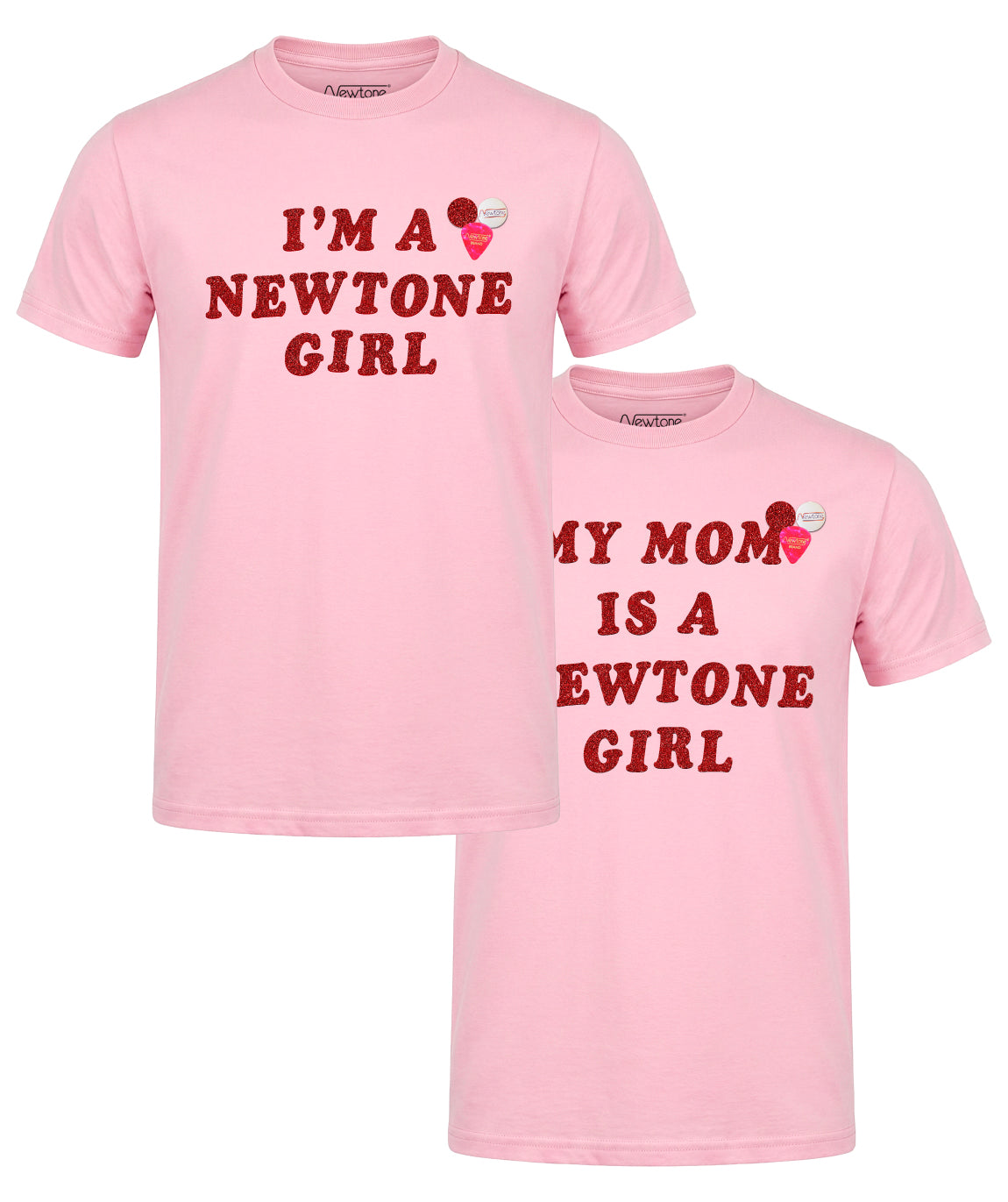 "MOTHER/DAUGHTER GLITTER" T-Shirt and Trucker Hat Set