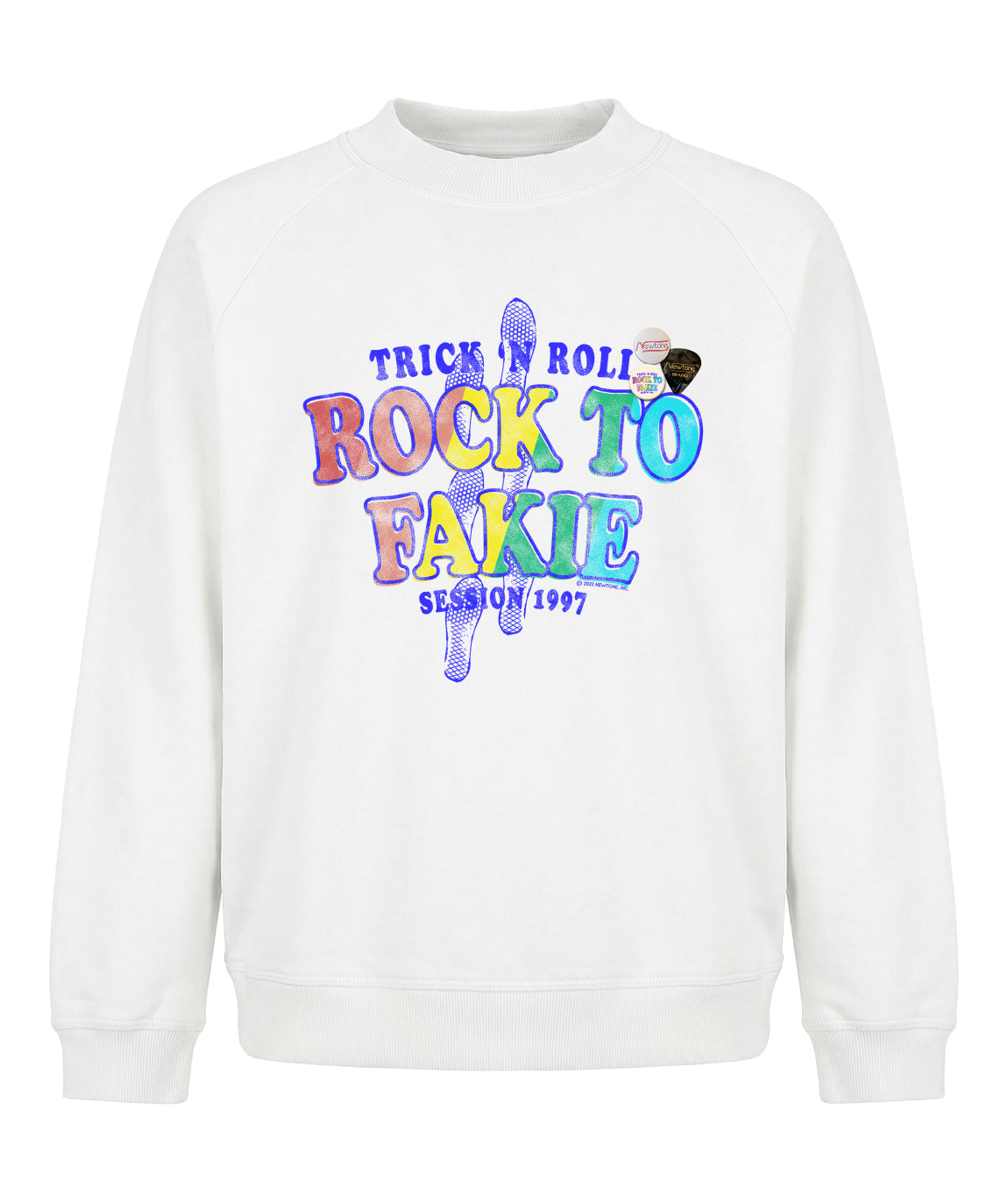 dirty white FAKIE" Finger Sweatshirt in dirty white