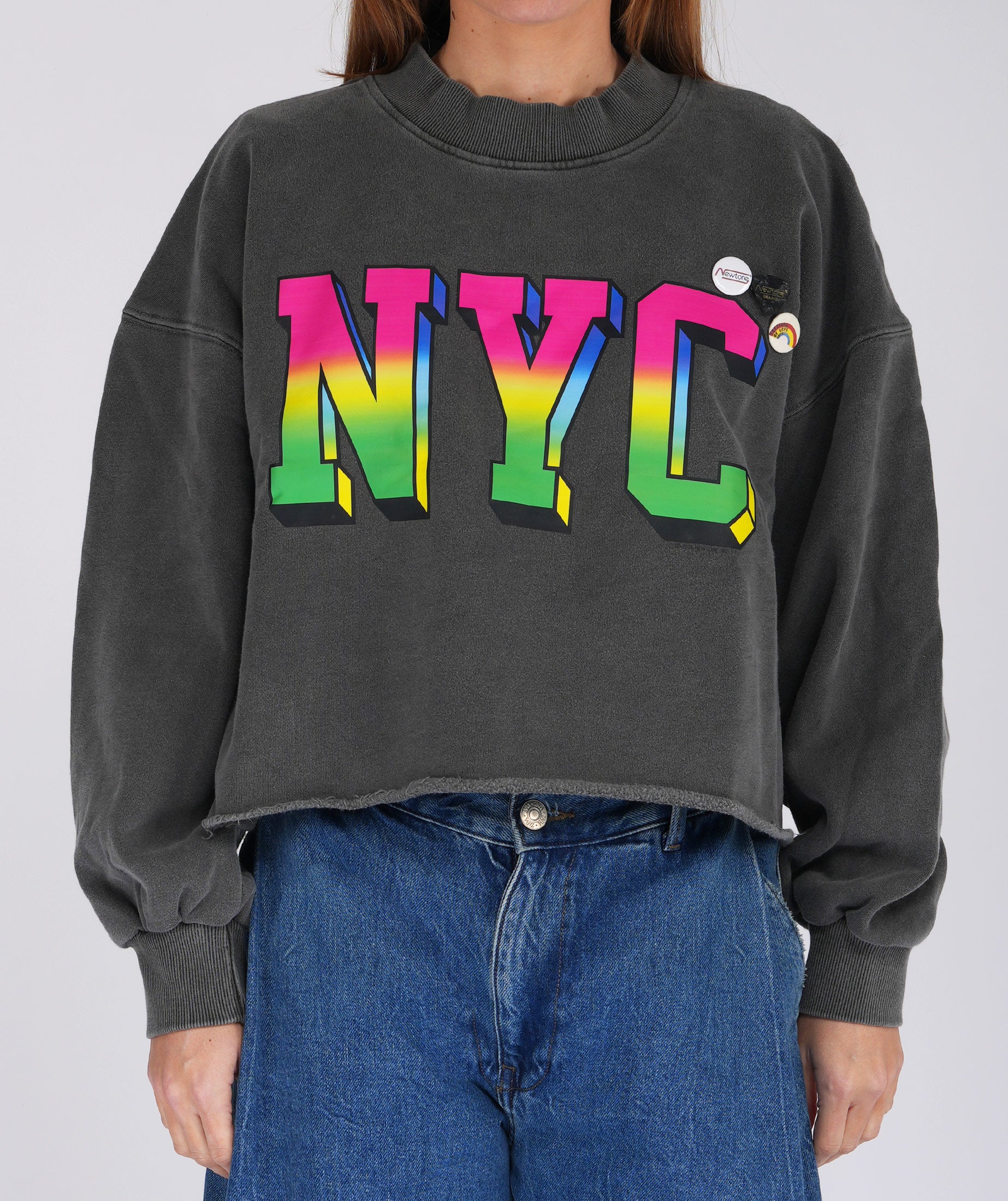 Sweatshirt crop porter pepper "NYC"