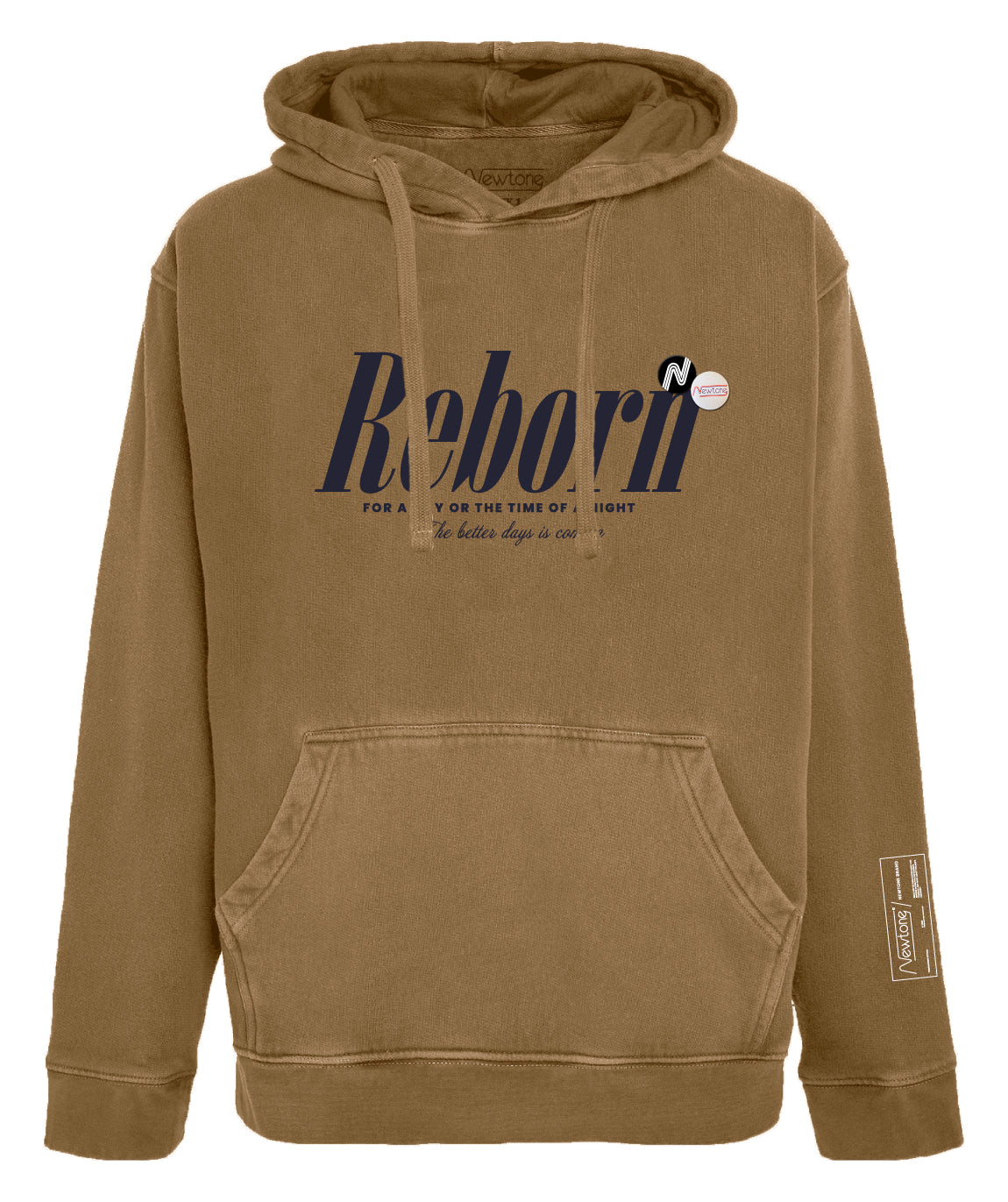 REBORN" tan jagger hoodie
