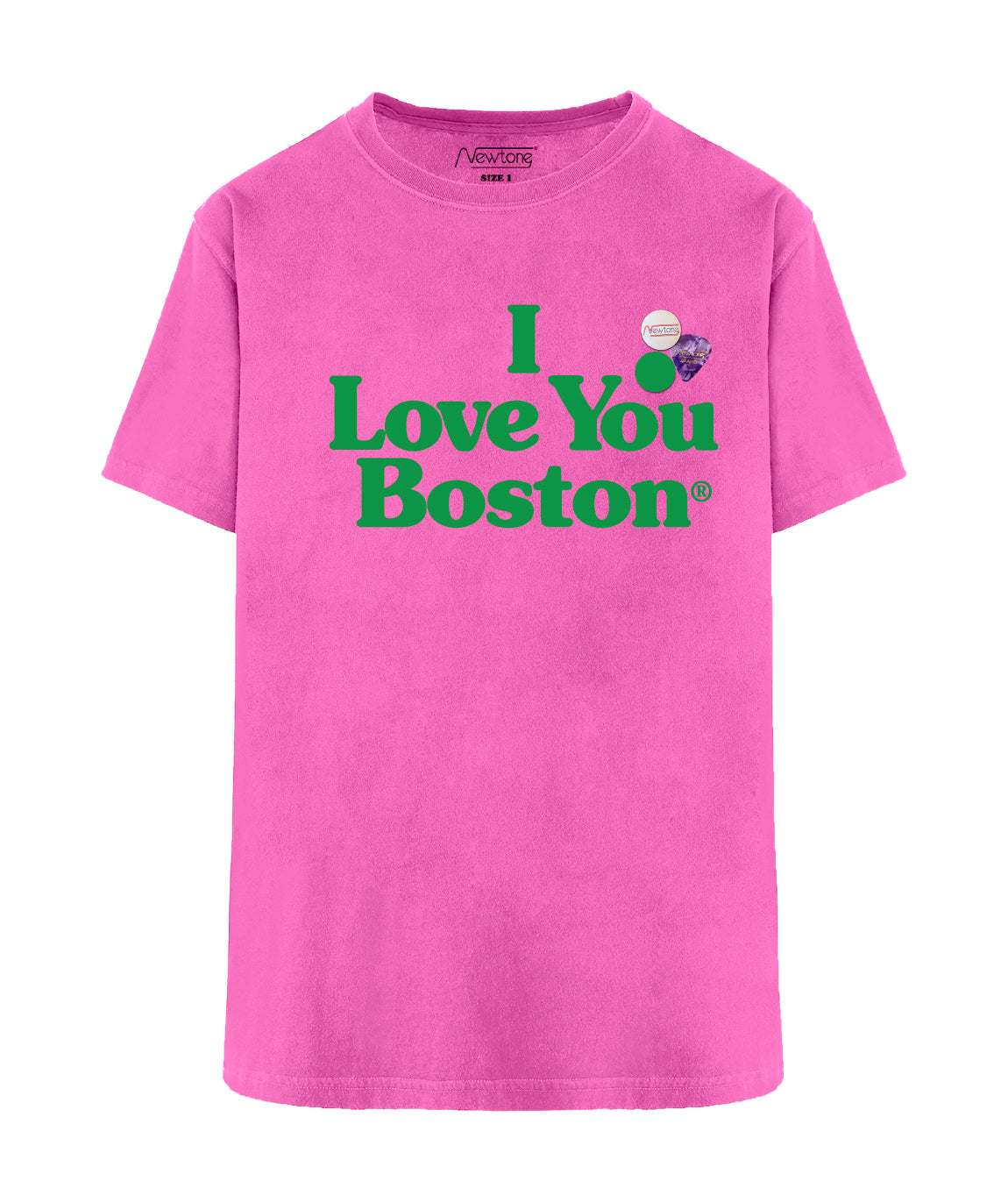 Tee shirt trucker fuschia "SOUVENIR"