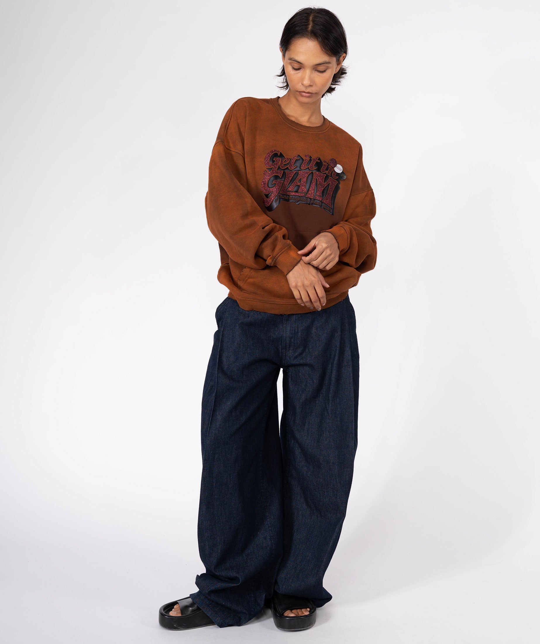 Sweatshirt piper vintage brown "BRIGHTER"