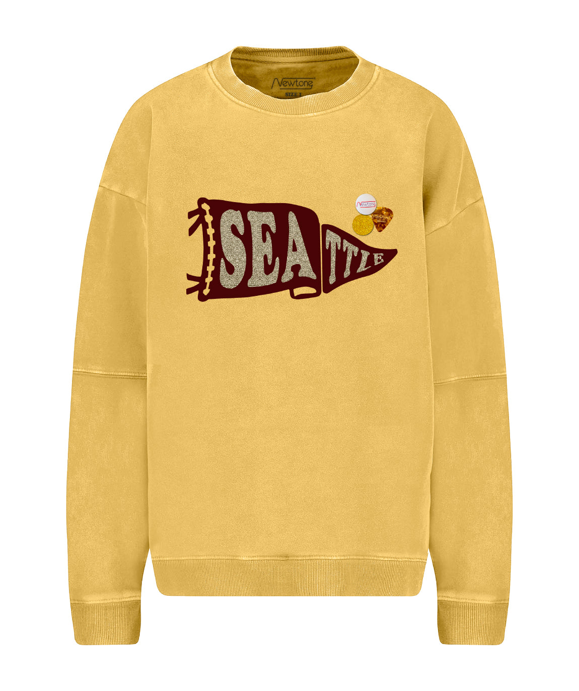 Sweatshirt roller mustard "PRENNANT"