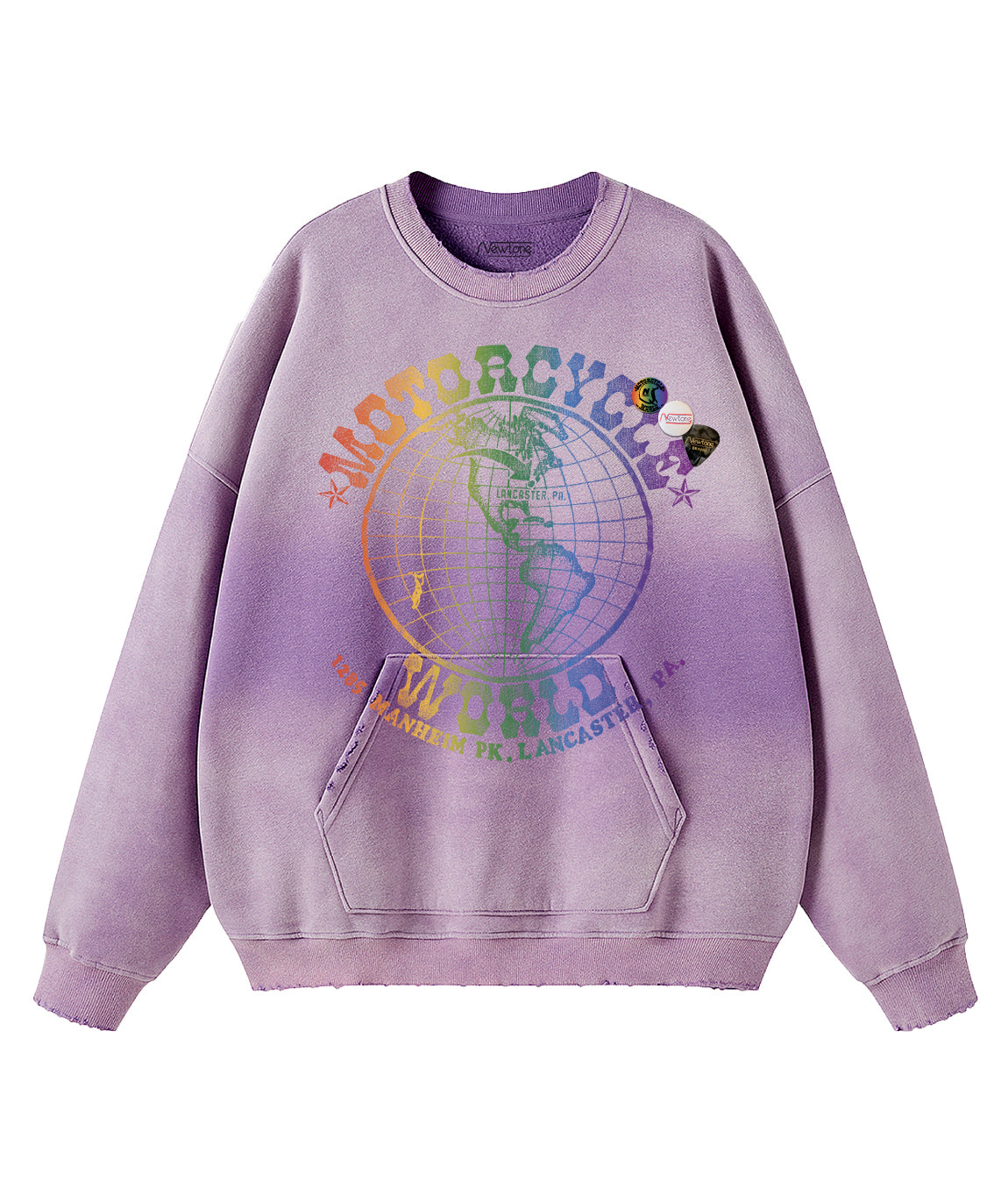 Sweatshirt piper vintage purple "LANCASTER"