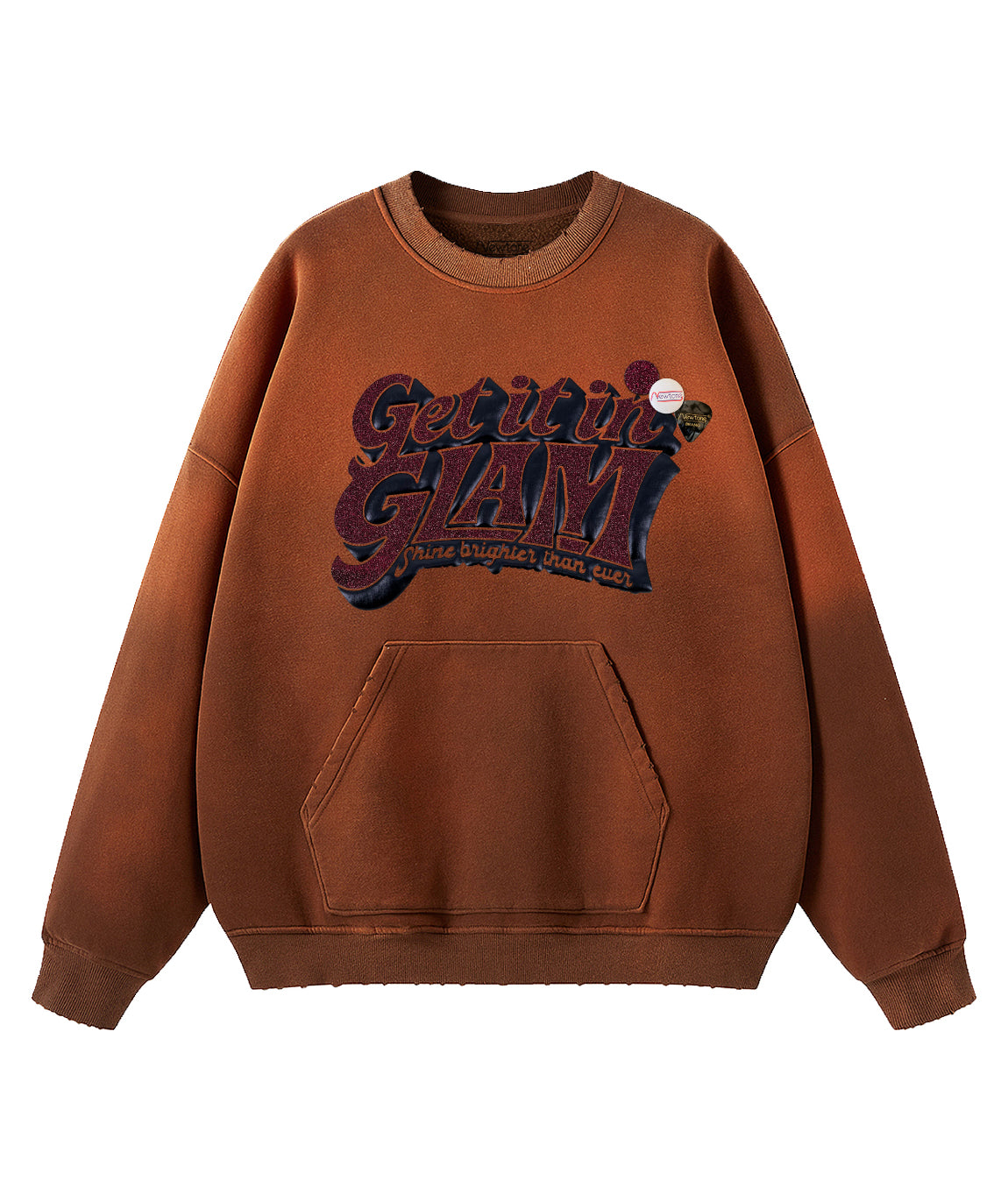 Sweatshirt piper vintage brown "BRIGHTER"