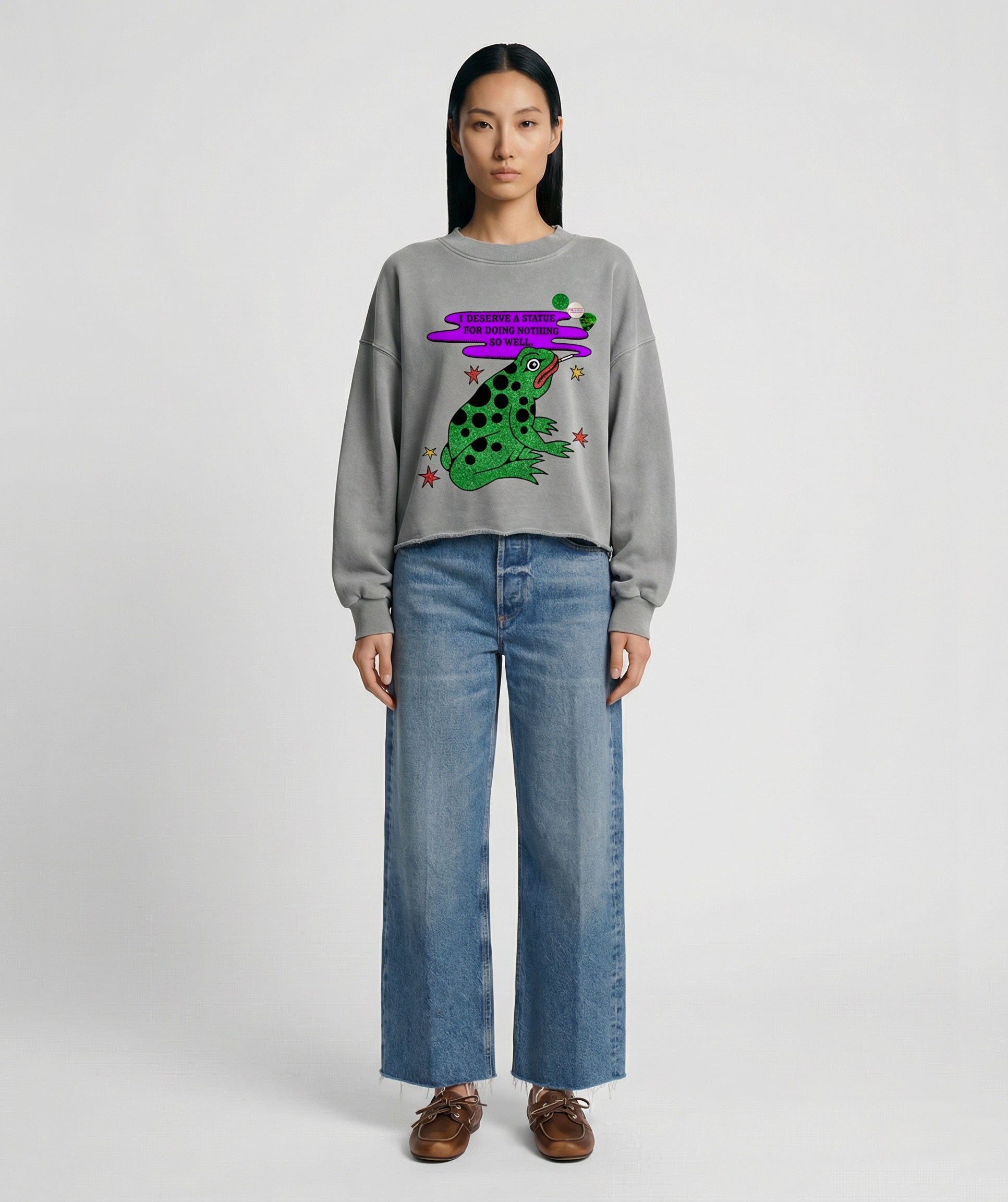 Crop sweatshirt porter grey SOWEL"