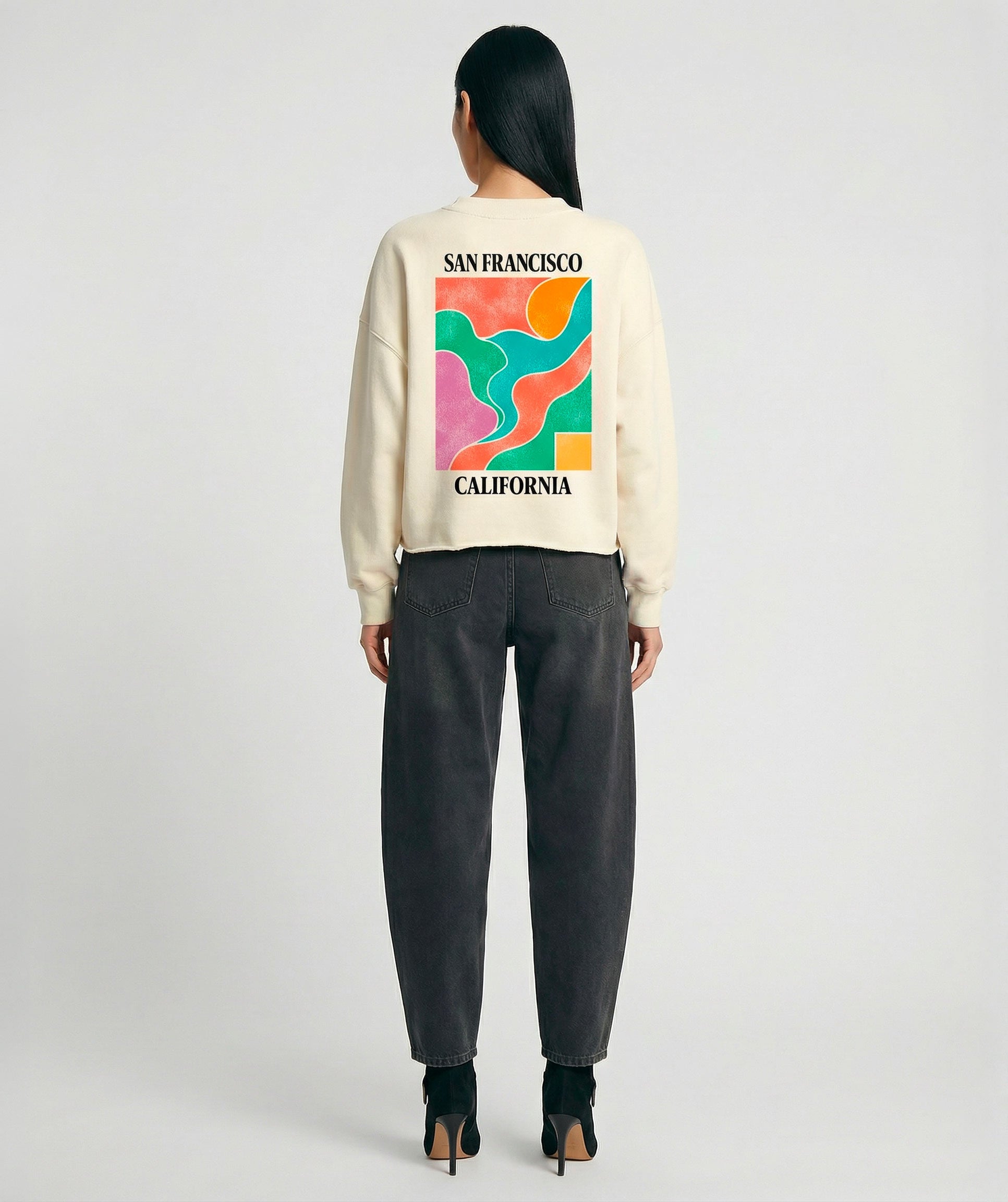 Sweatshirt crop porter natural "FRANCIS"