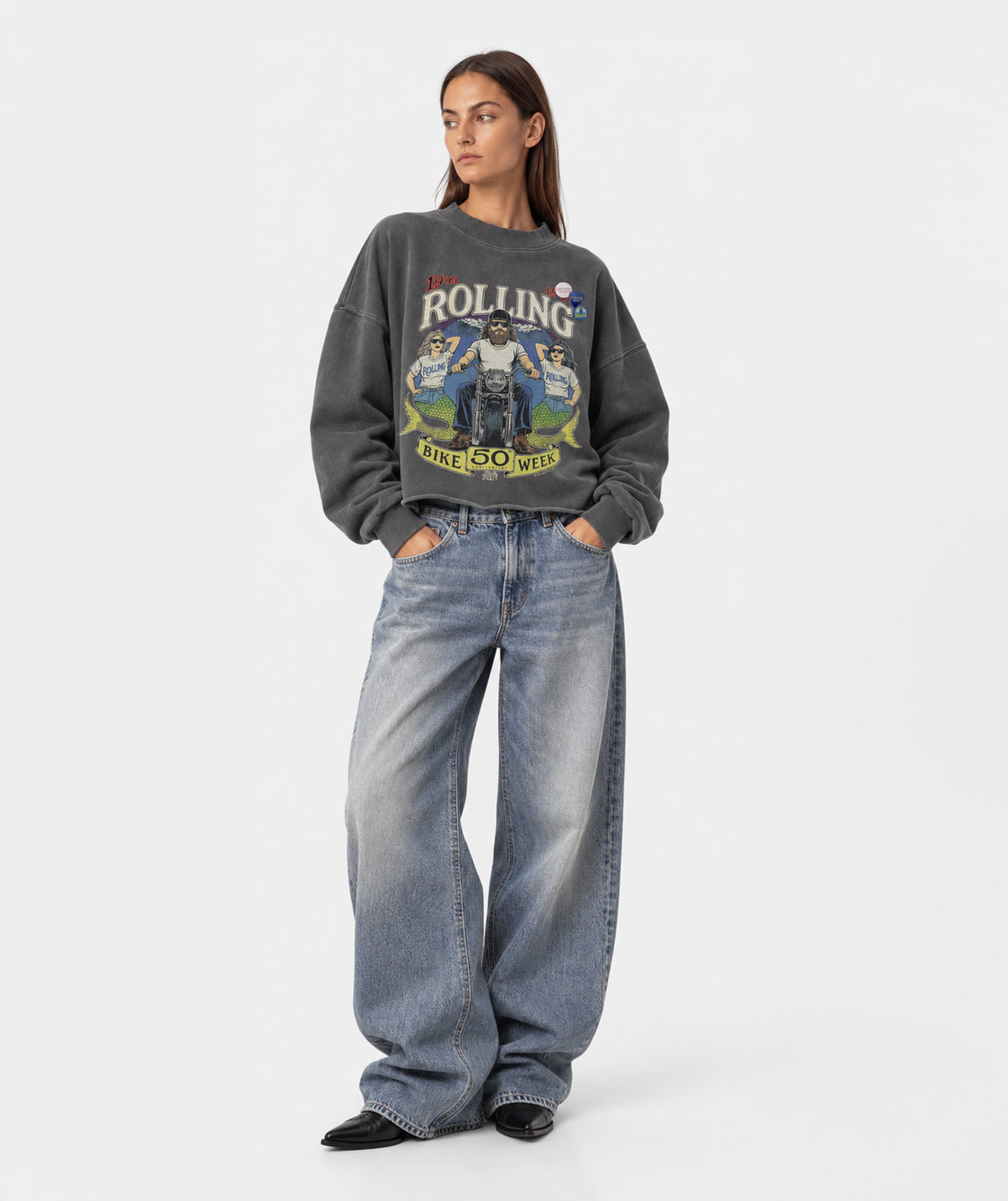 Sweatshirt crop porter pepper "ANNIVERSARY"