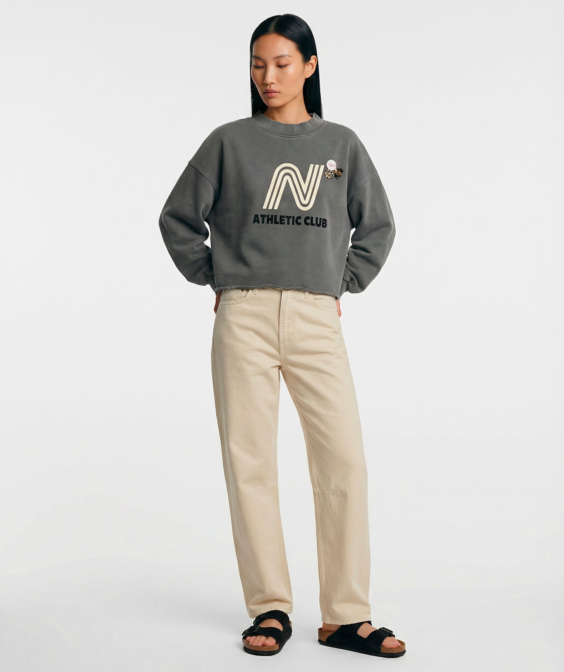 Sweatshirt crop porter pepper "CLUB"