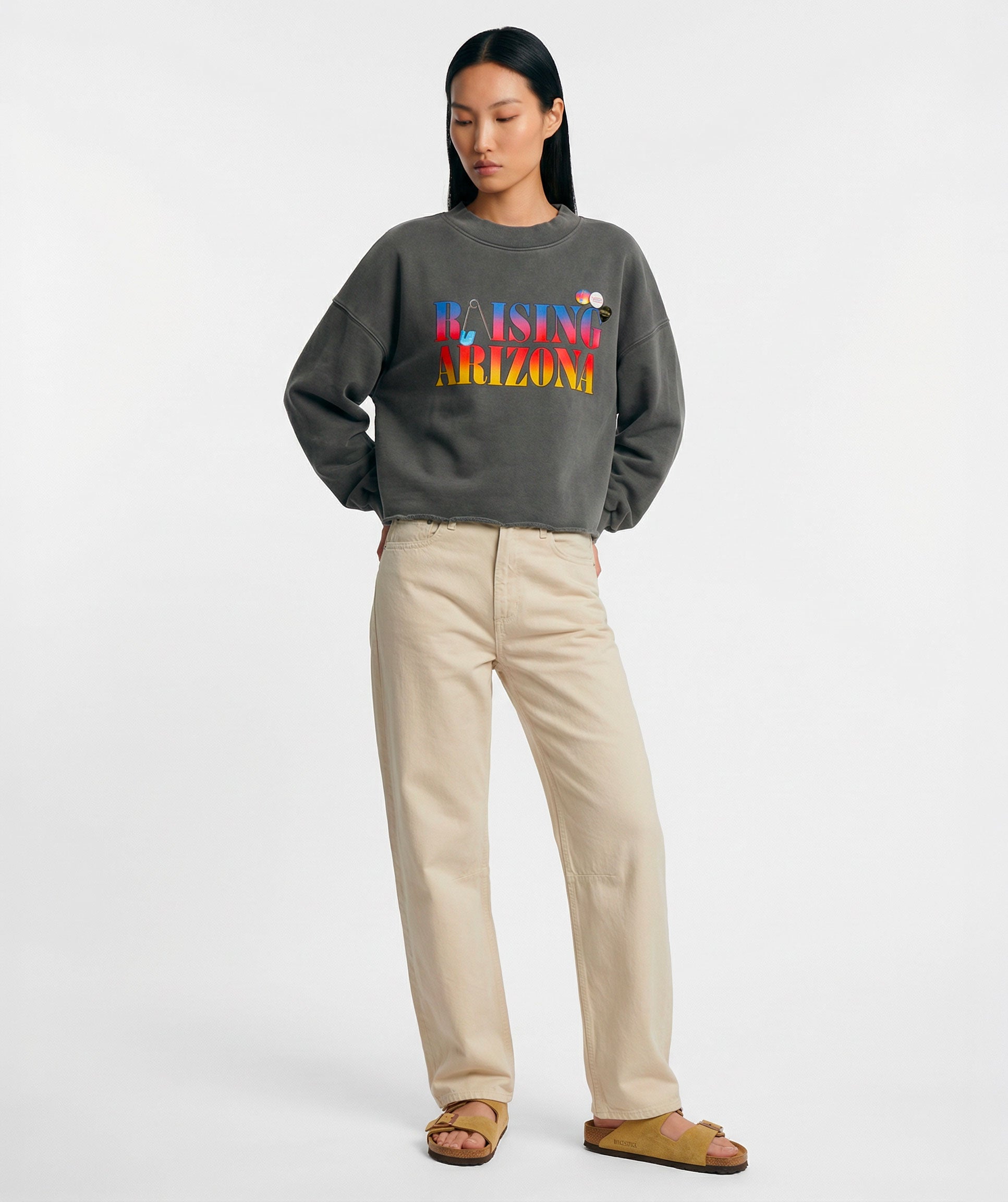 Sweatshirt crop porter pepper "RAISING"