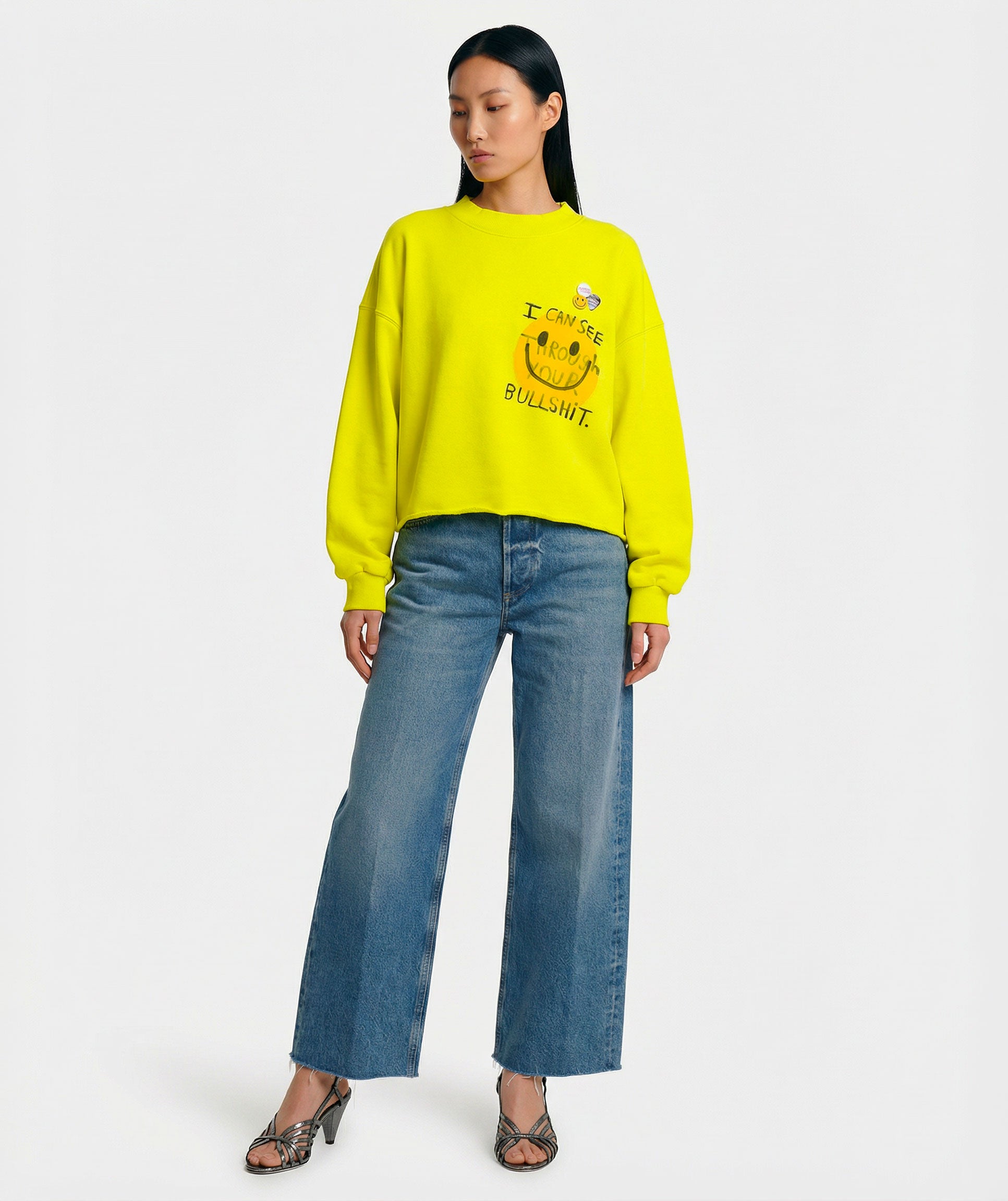 Sweatshirt crop porter sun "BULLSHIT"