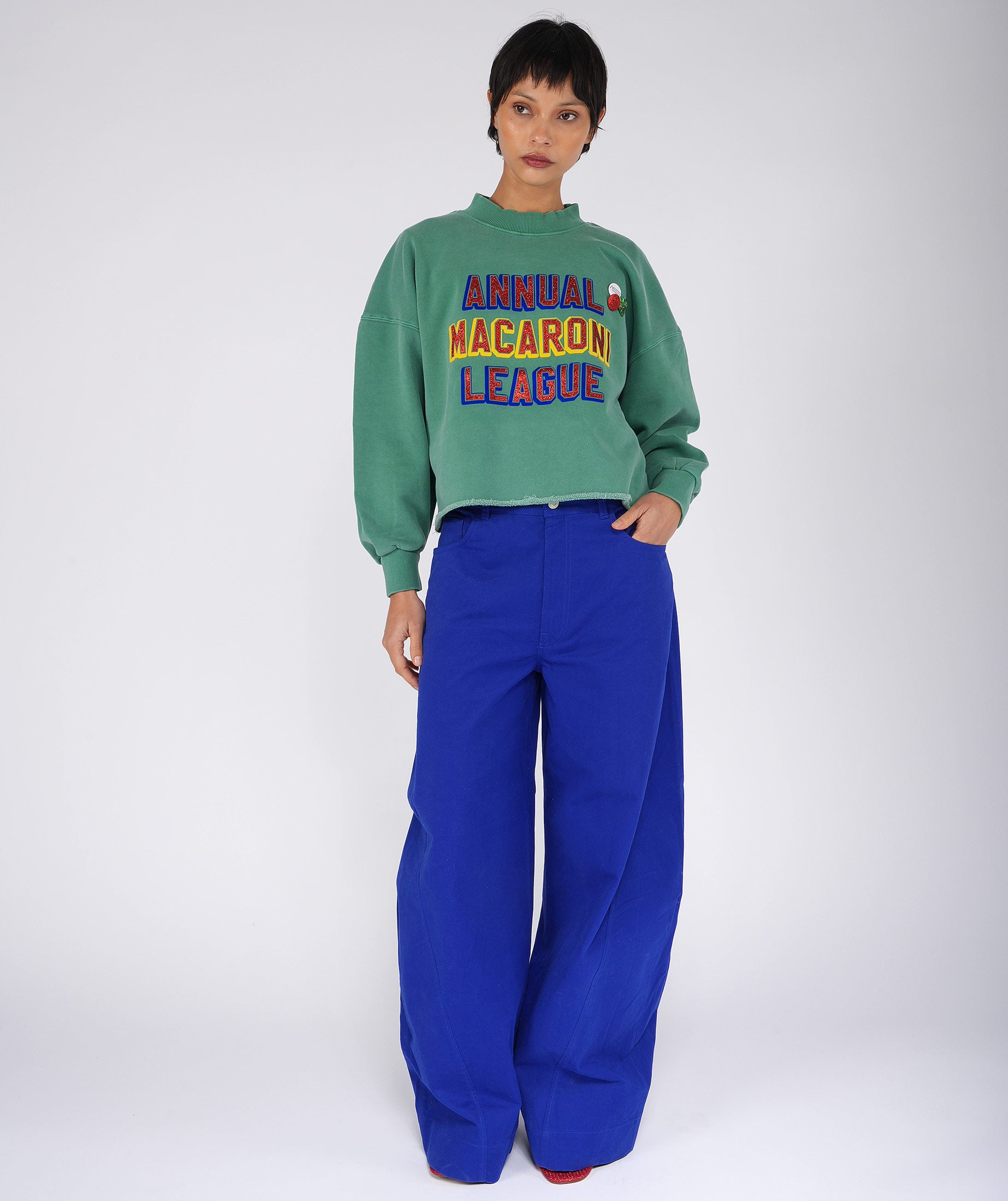 Sweatshirt crop porter apple "MACARONI"
