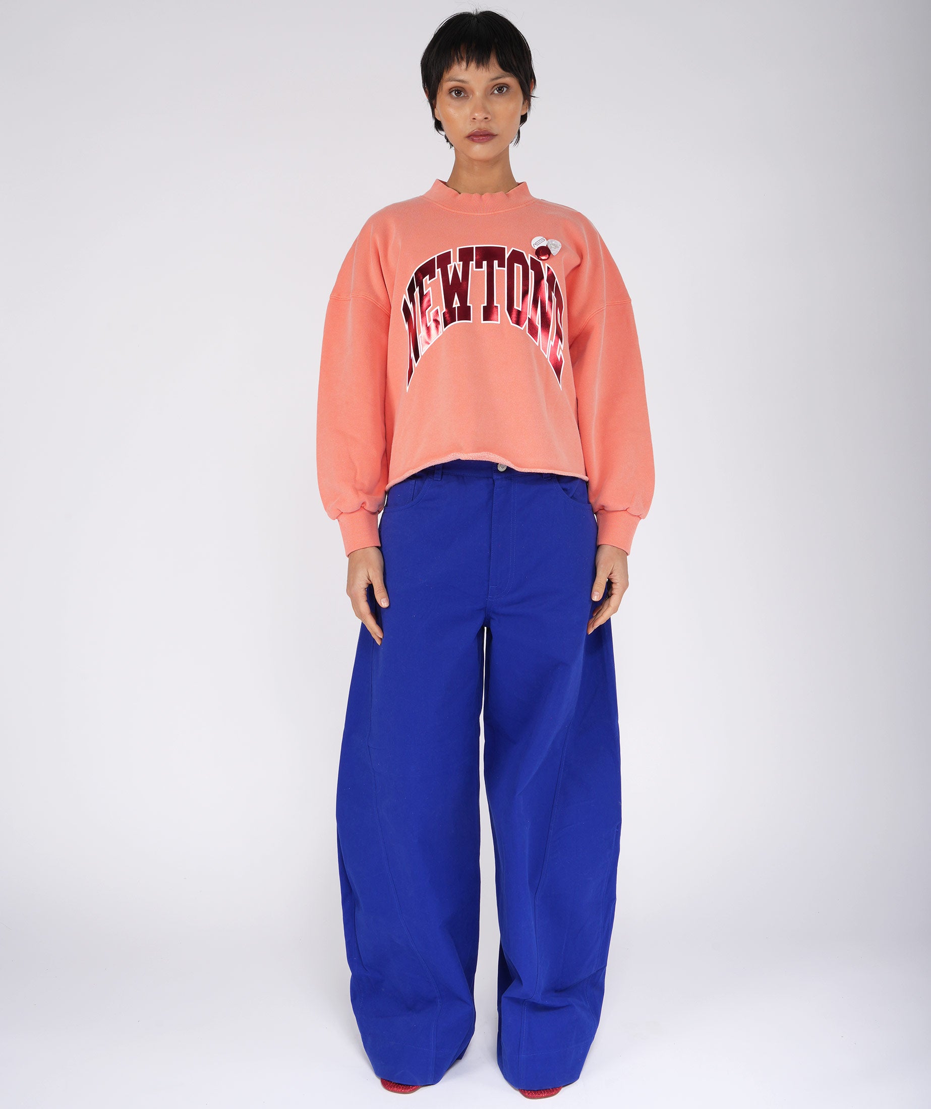 Sweatshirt crop porter corail "TONE SS25"