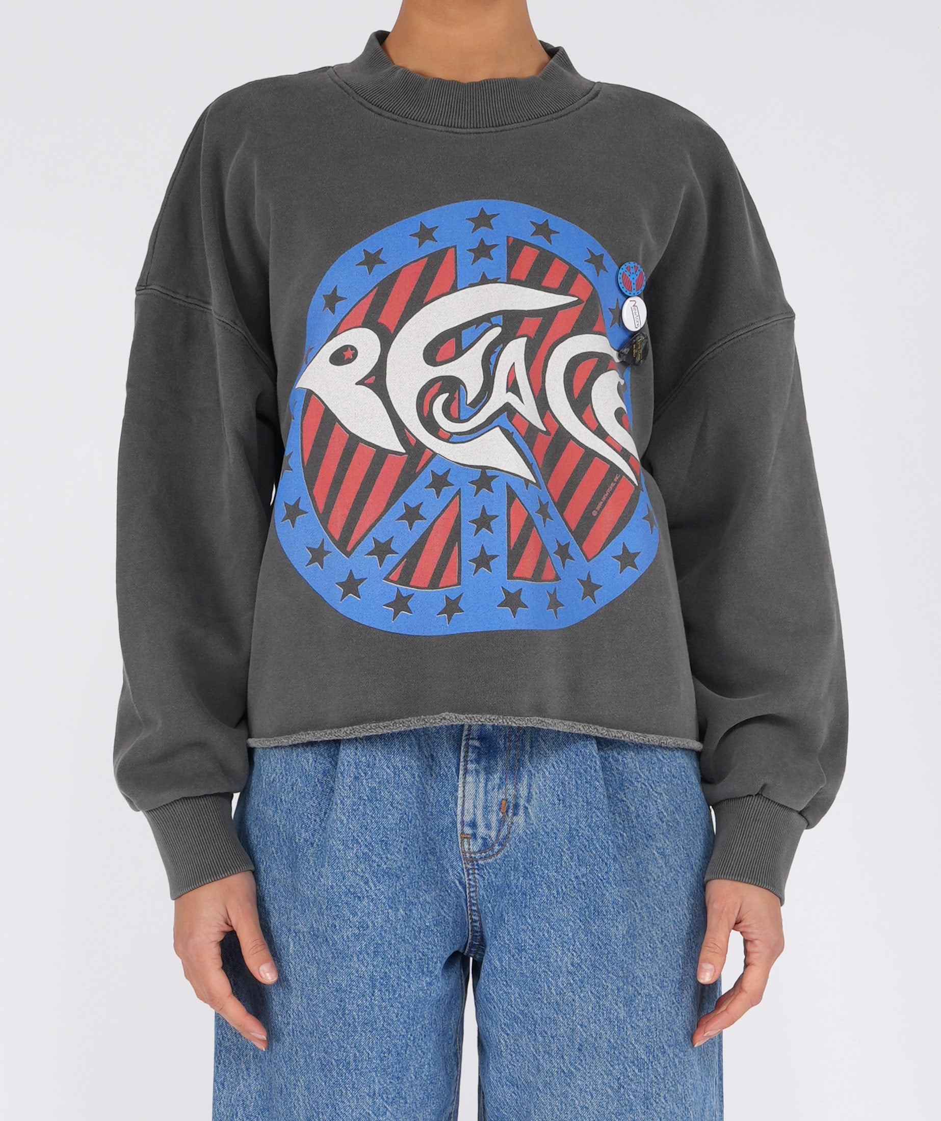 Sweatshirt crop porter pepper "PEACE"