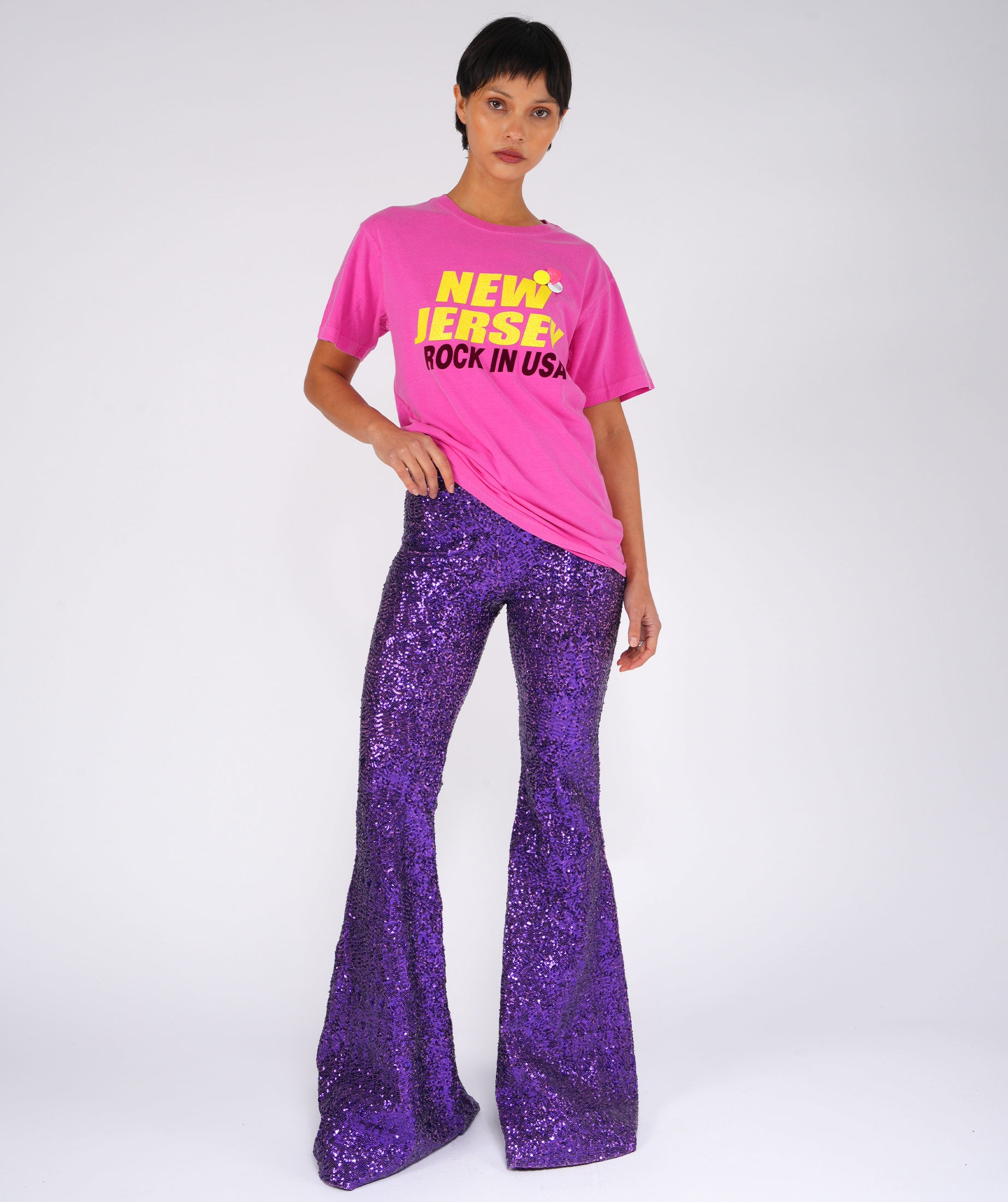 Fuschia trucker t-shirt "CITY SS25"