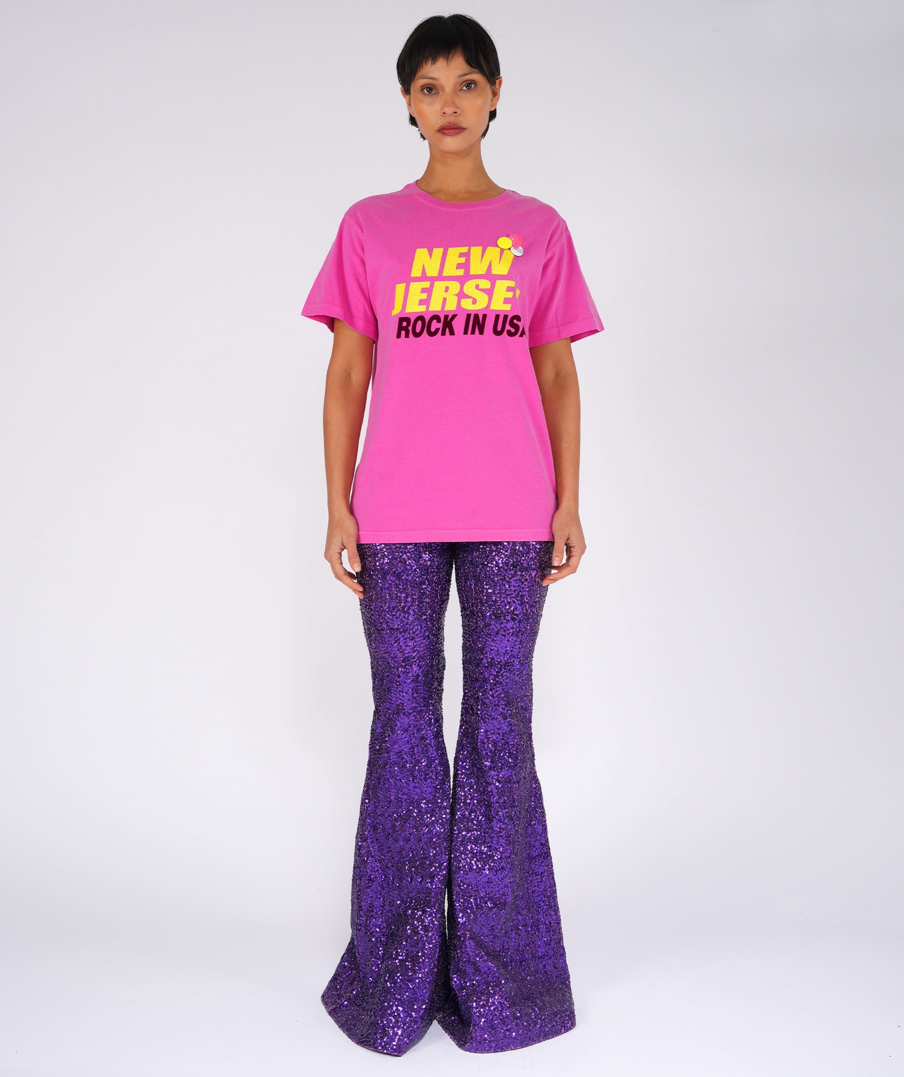 Fuschia trucker t-shirt "CITY SS25"