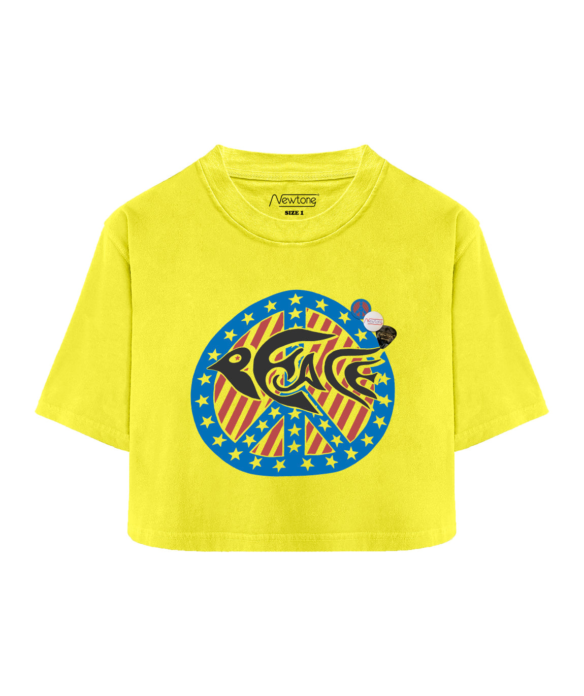 Tee shirt crop crooper SUN "PEACE"