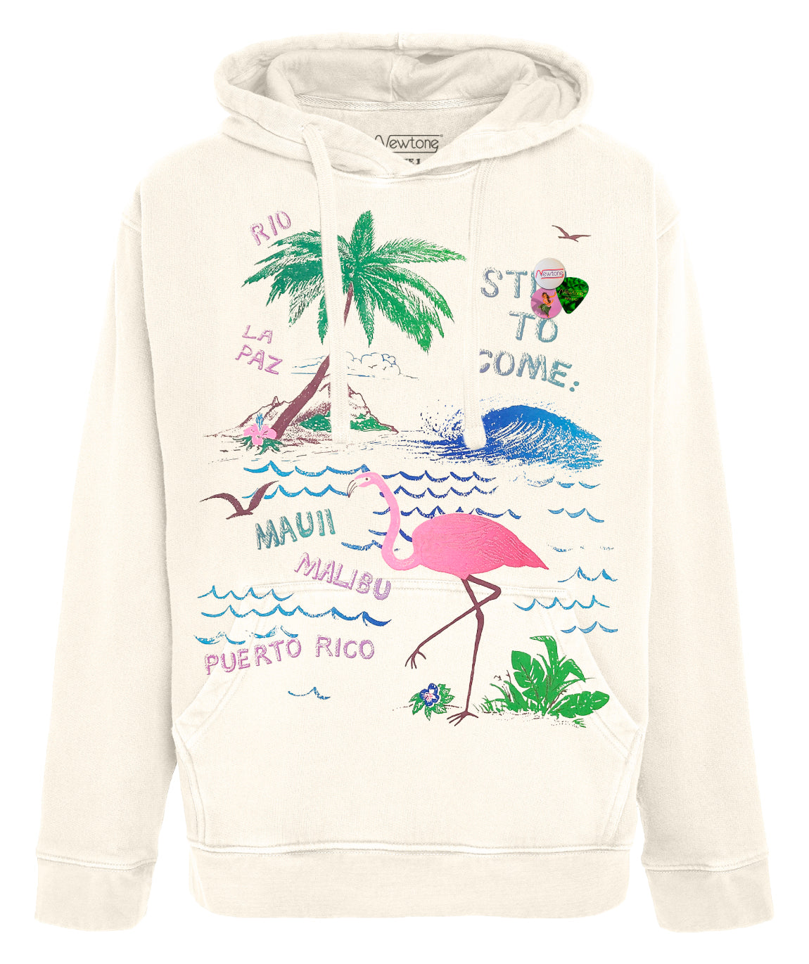 Hoodie jagger natural "FLAMINGO"