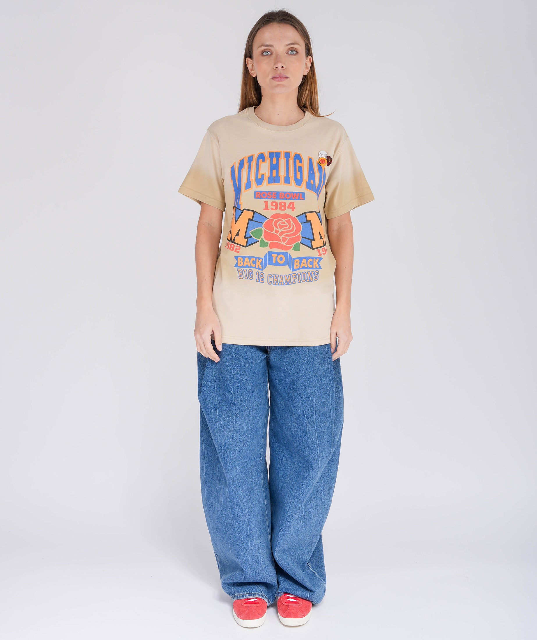 Tee shirt trucker vintage natural "ROSE"