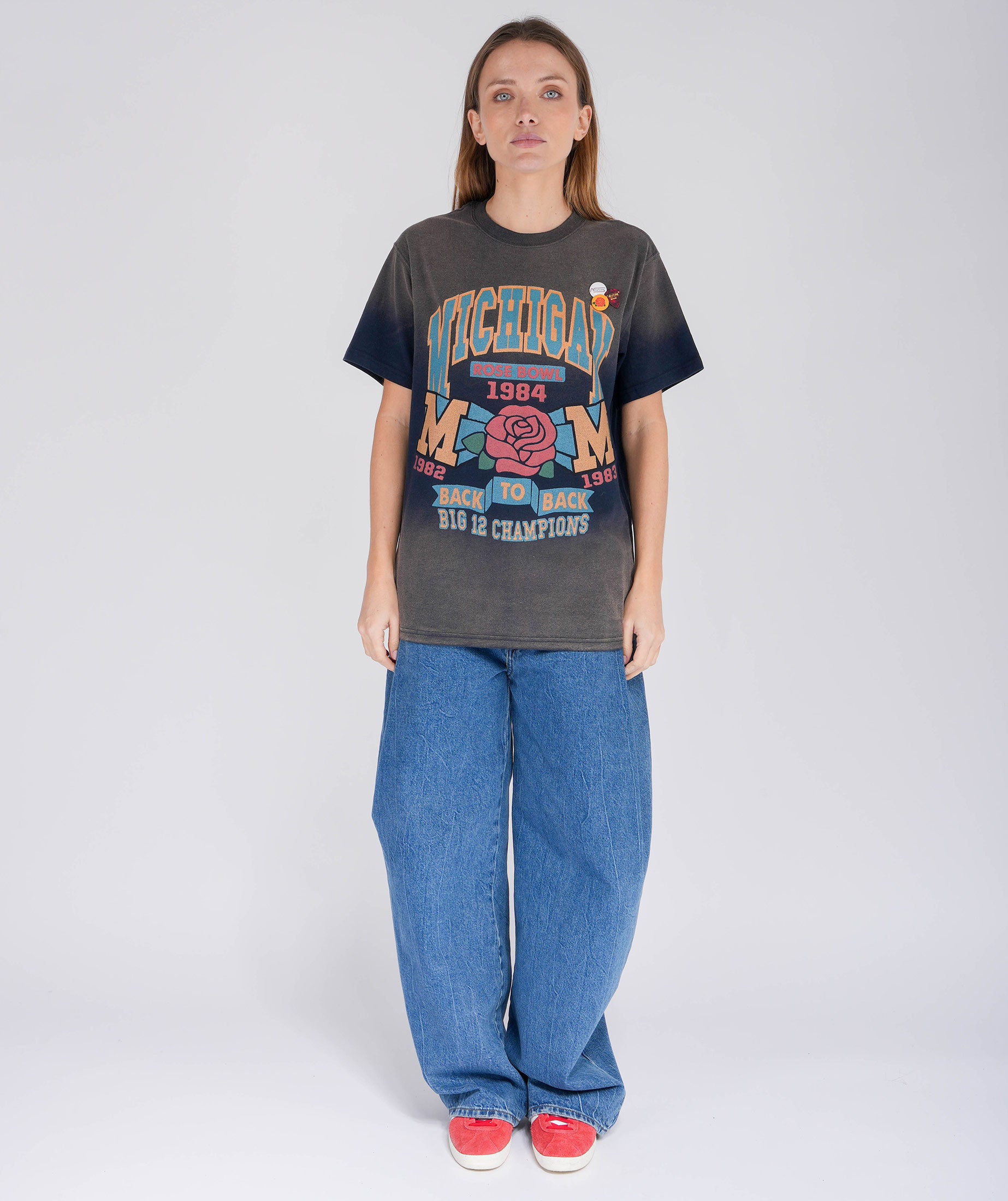 Vintage Blue "Rose" Trucker T -shirt
