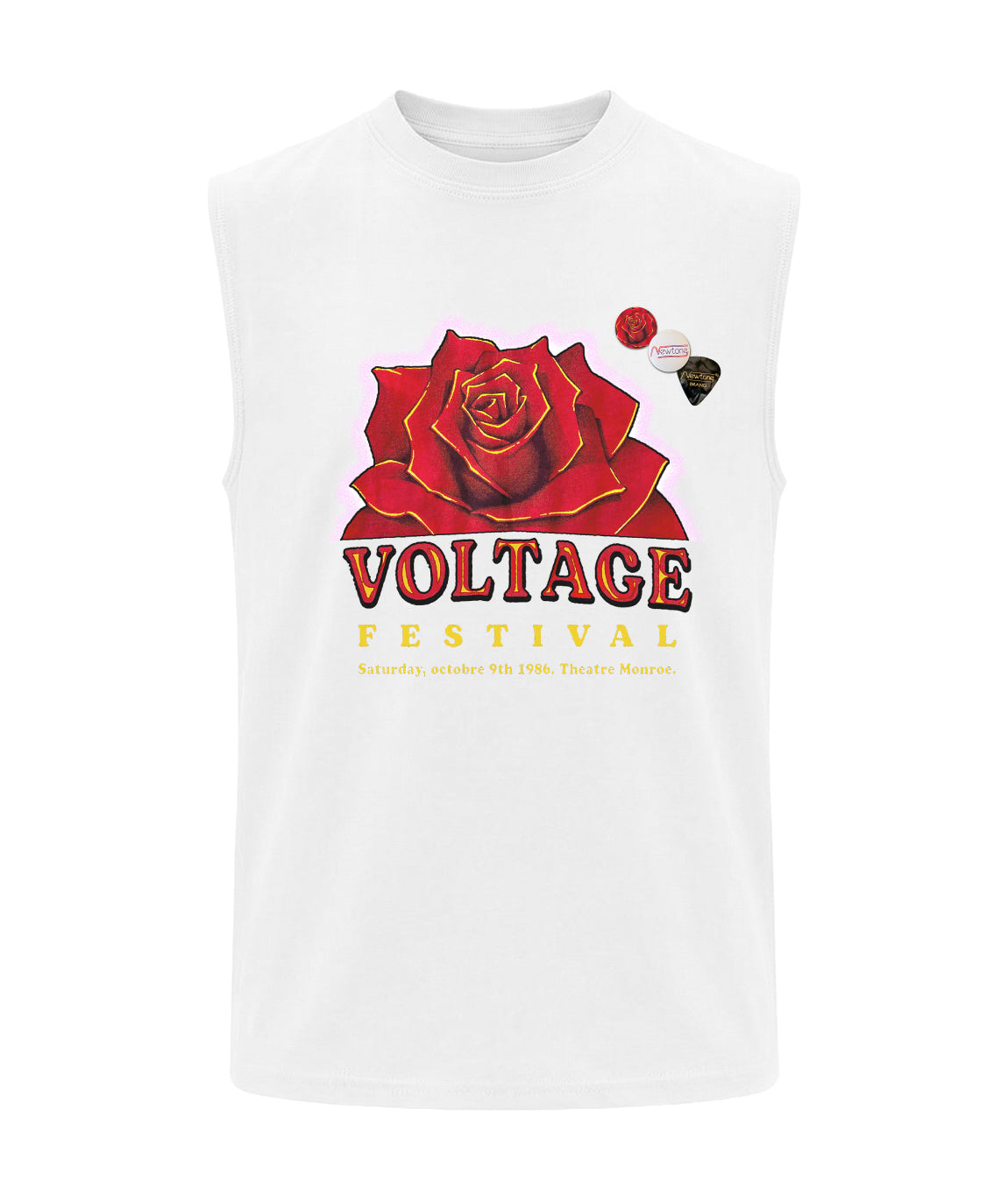 Tee shirt biker dirty white "VOLTAGE"