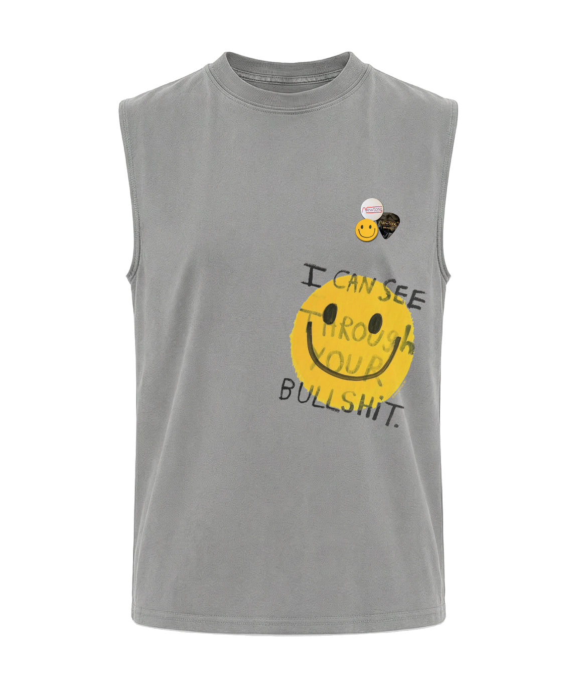 Tee shirt biker grey "BULLSHIT"