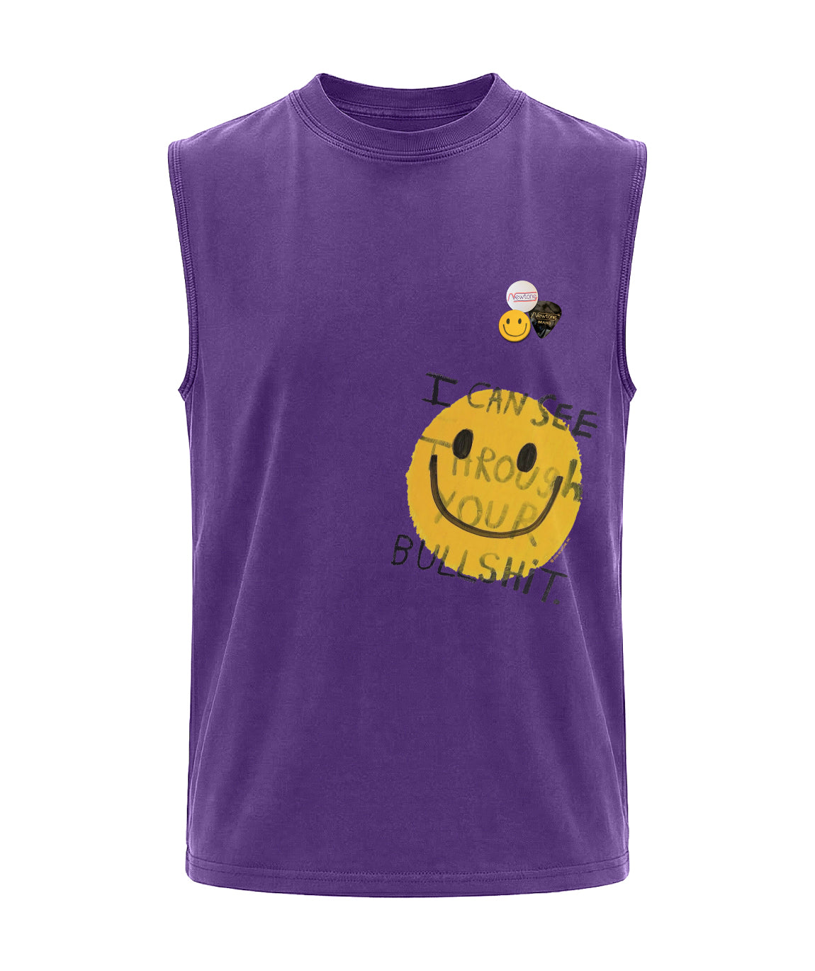 Tee shirt biker purple "BULLSHIT"