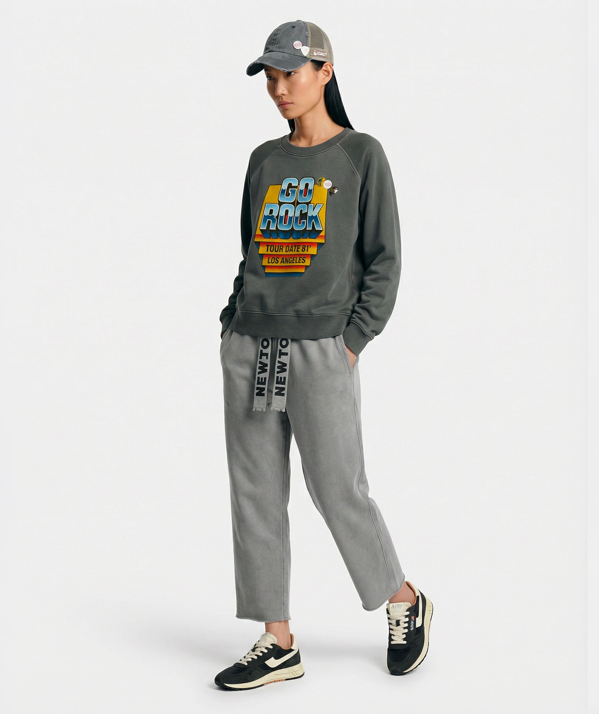 Jogging crop bower grey "BLEED"