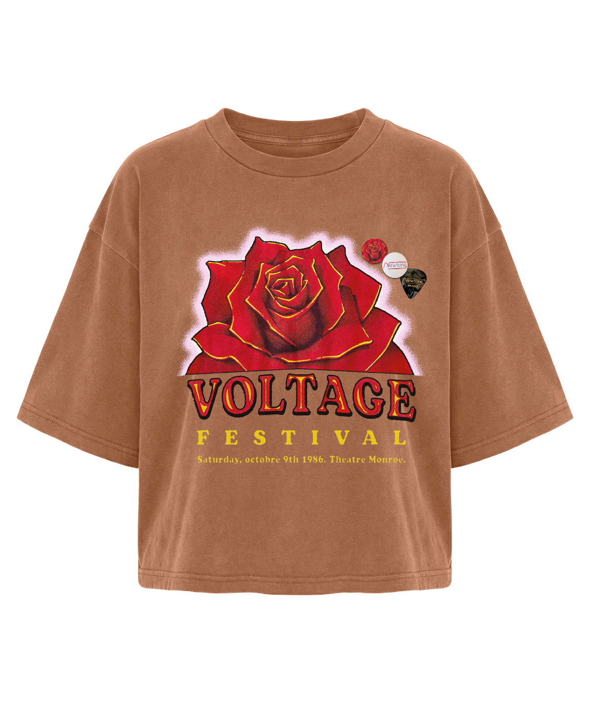 Tee shirt crop crooper yam "VOLTAGE"