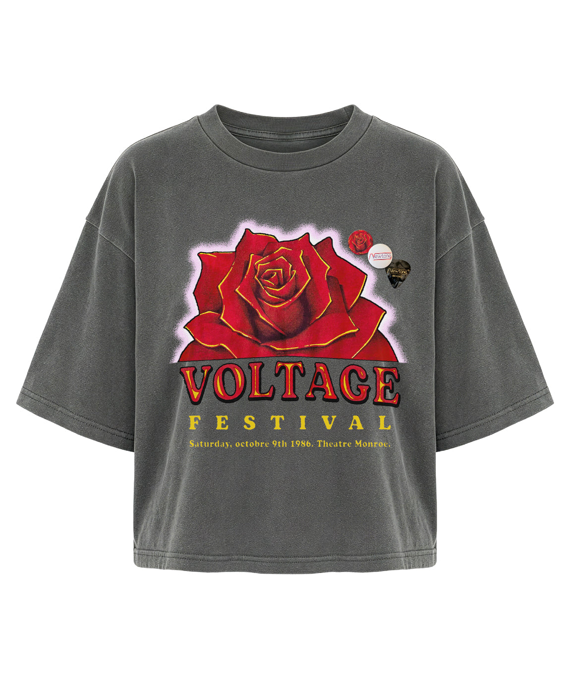 Tee shirt crop crooper pepper "VOLTAGE"