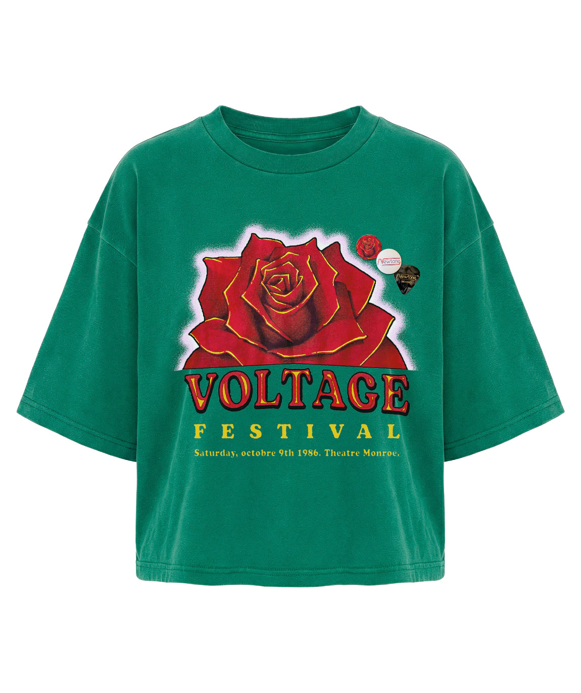 Tee shirt crop crooper apple "VOLTAGE"