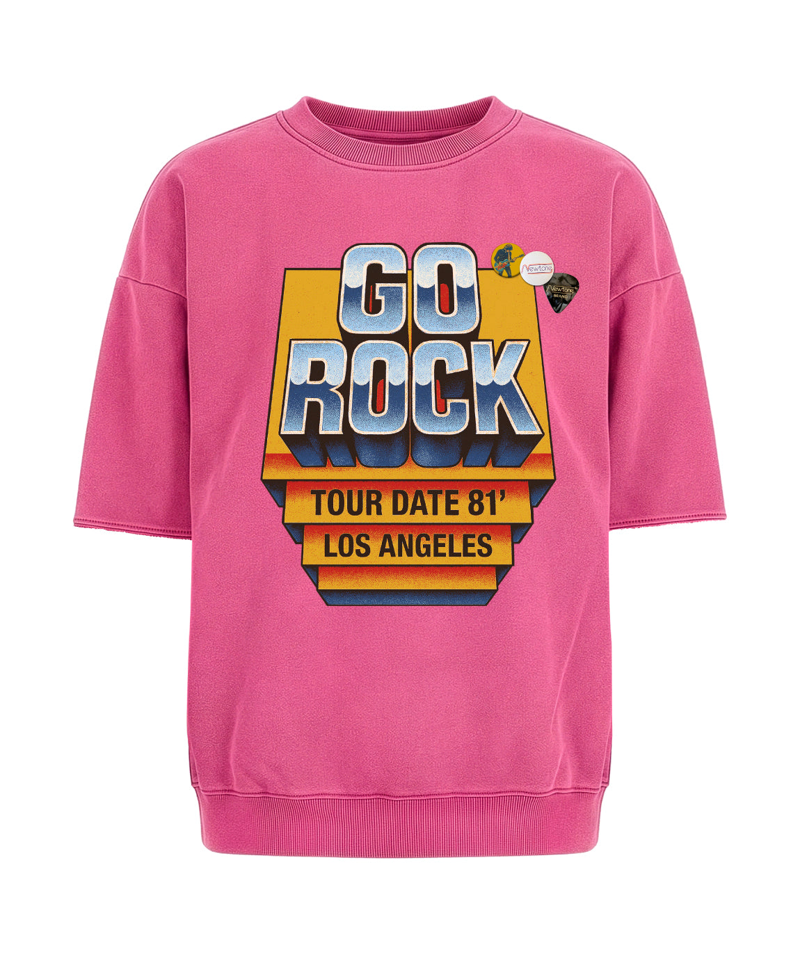 fuschia GO ROCK" sweatshirt