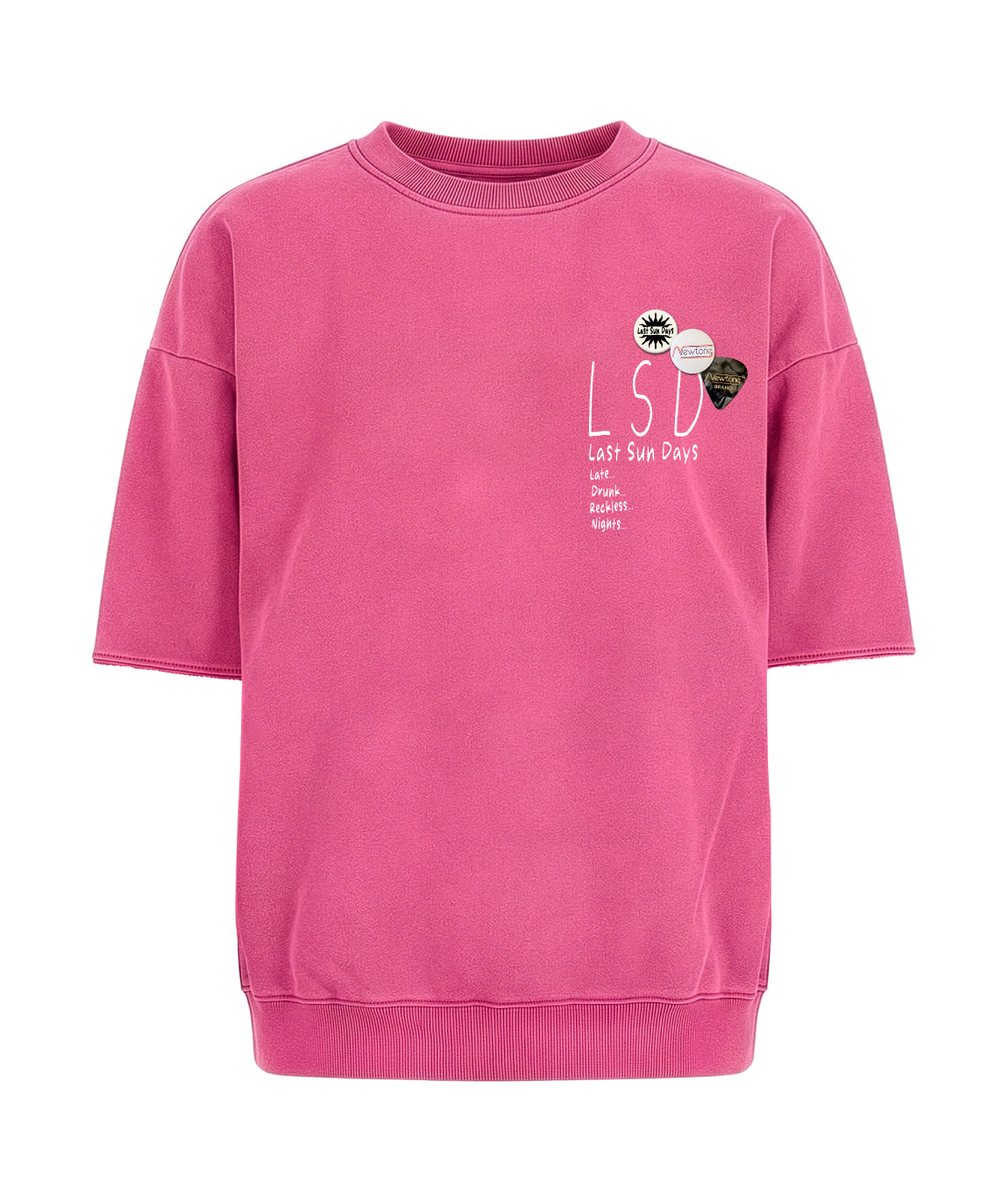 fuschia RECKLESS" sweatshirt