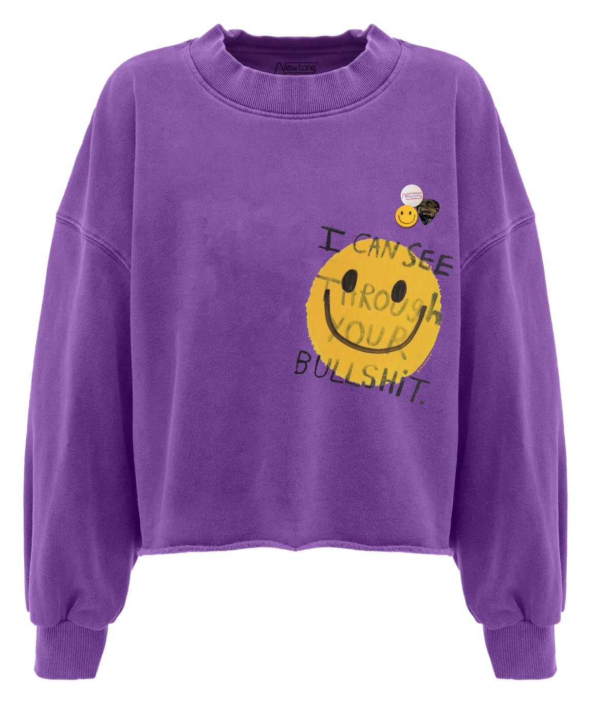 Sweatshirt crop porter purple "BULLSHIT"