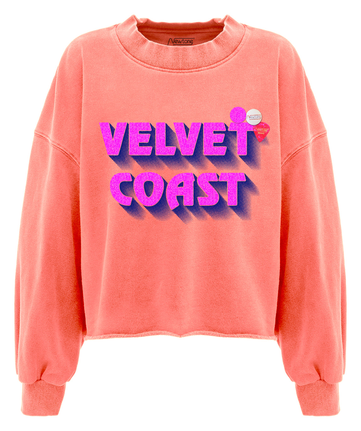 Sweatshirt crop porter corail "MARINA"