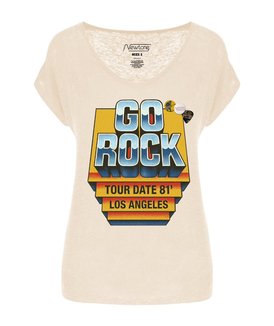 Tee shirt quetty natural "GO ROCK"