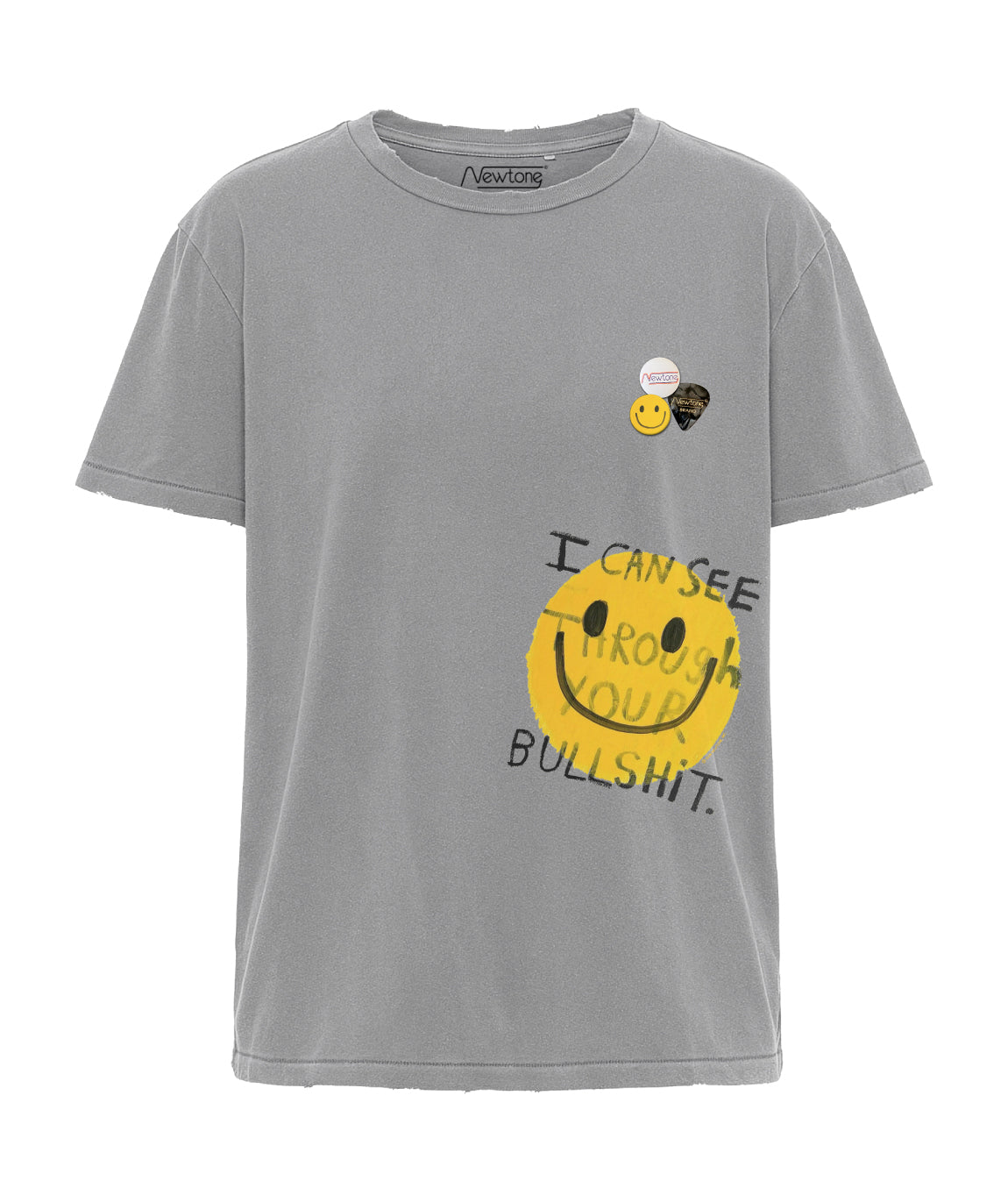 grey BULLSHIT" T-shirt in starlight grey