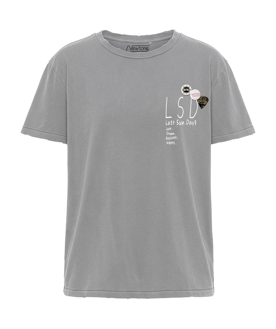 grey RECKLESS" T-shirt in starlight grey