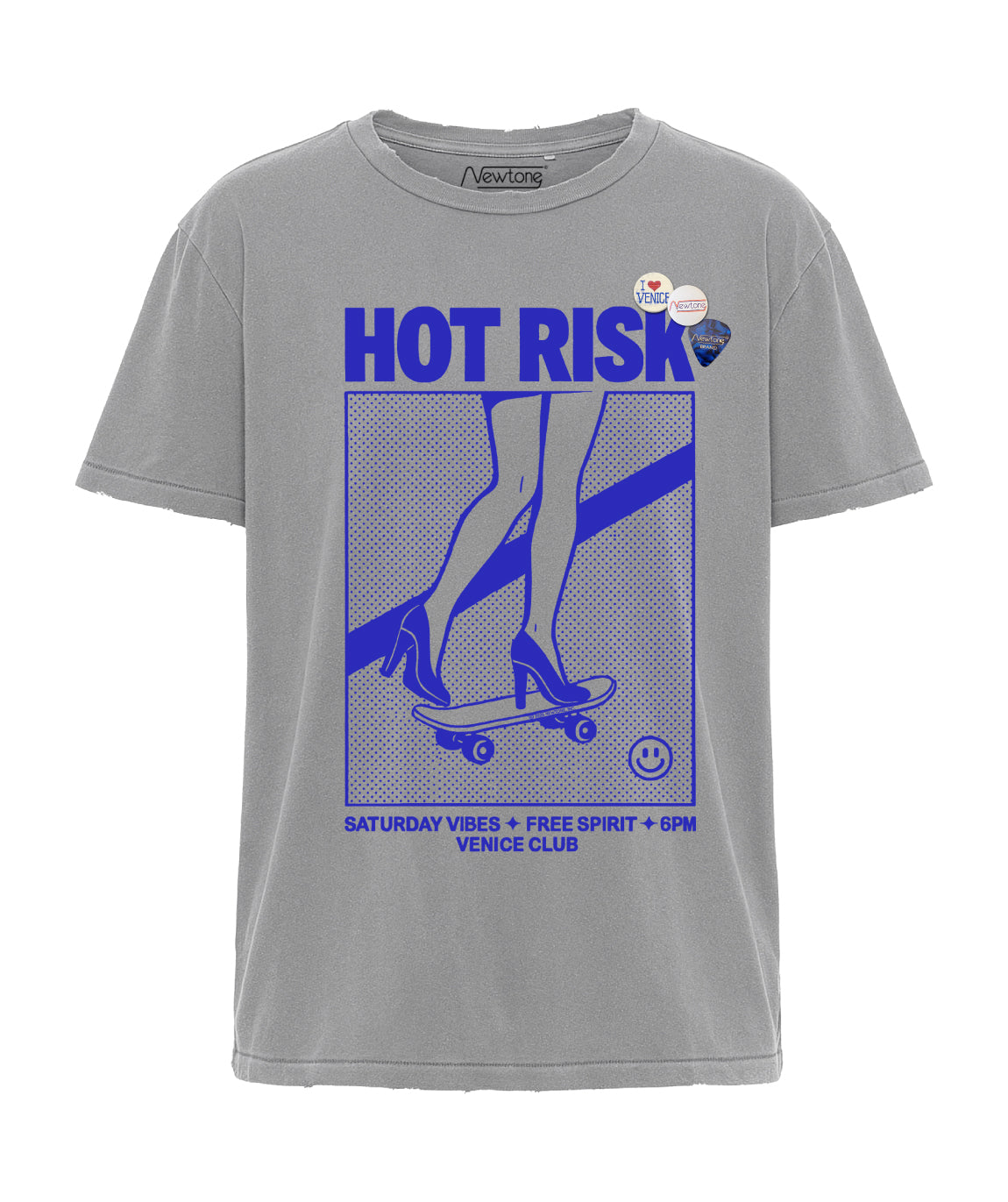 grey RISK" T-shirt in starlight grey