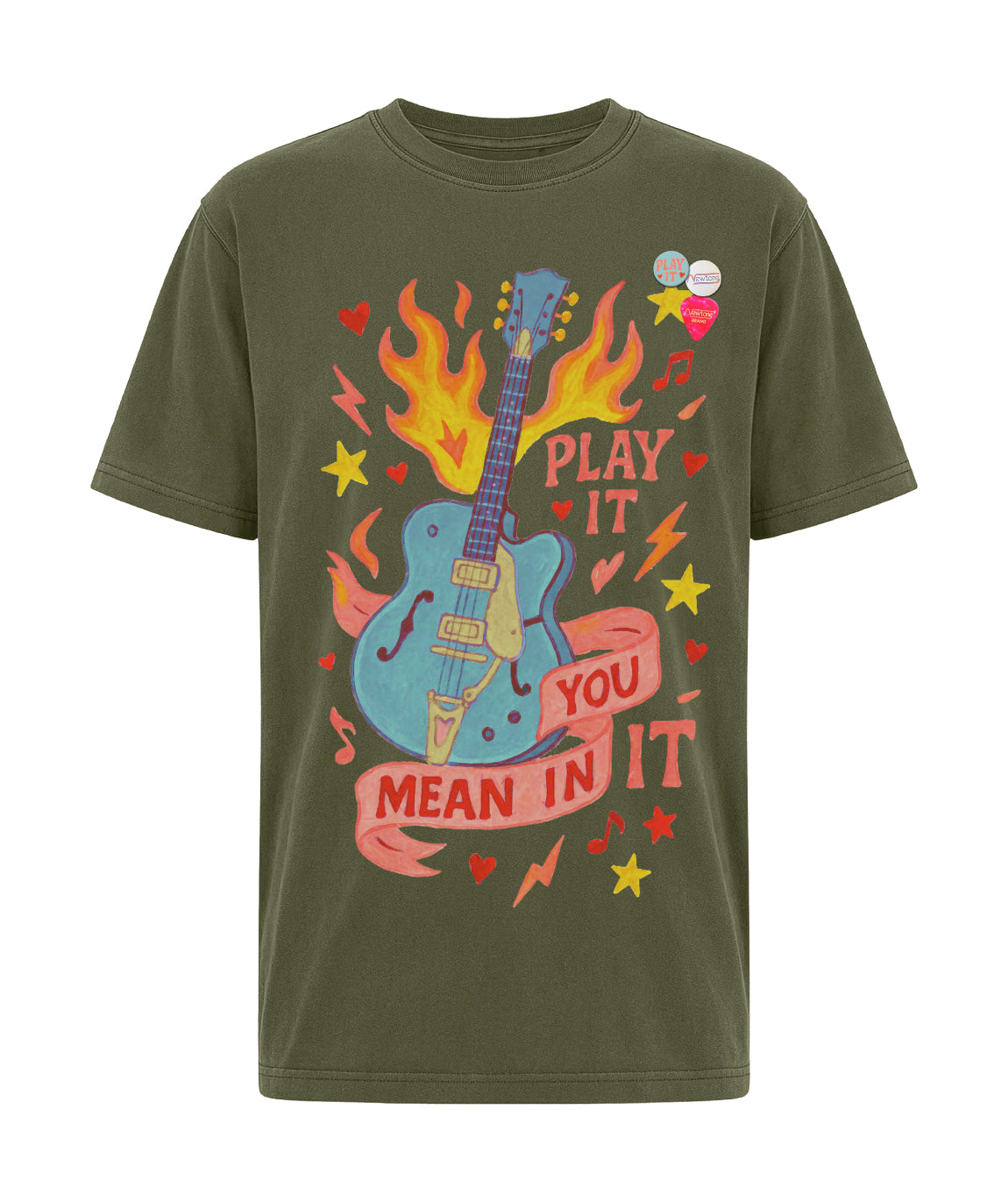 Tee shirt trucker kaki "PLAYIT"