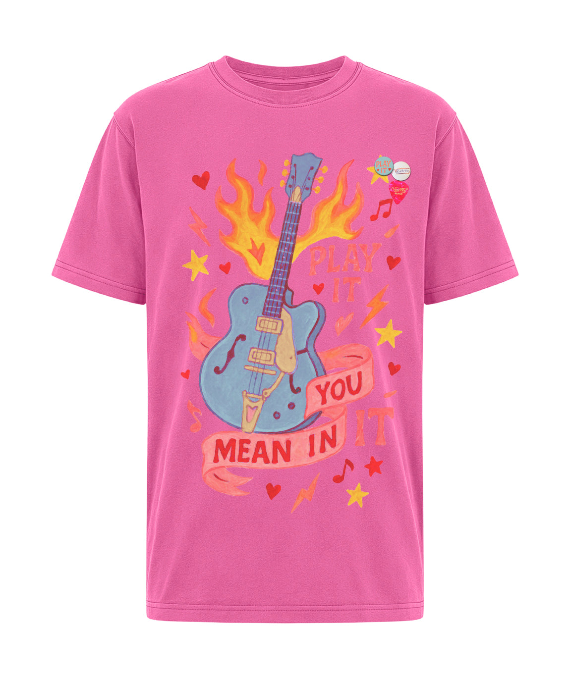 Tee shirt trucker fuschia "PLAYIT"