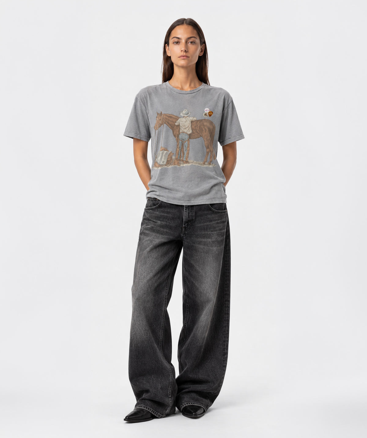 Tee shirt starlight grey "HORSE"