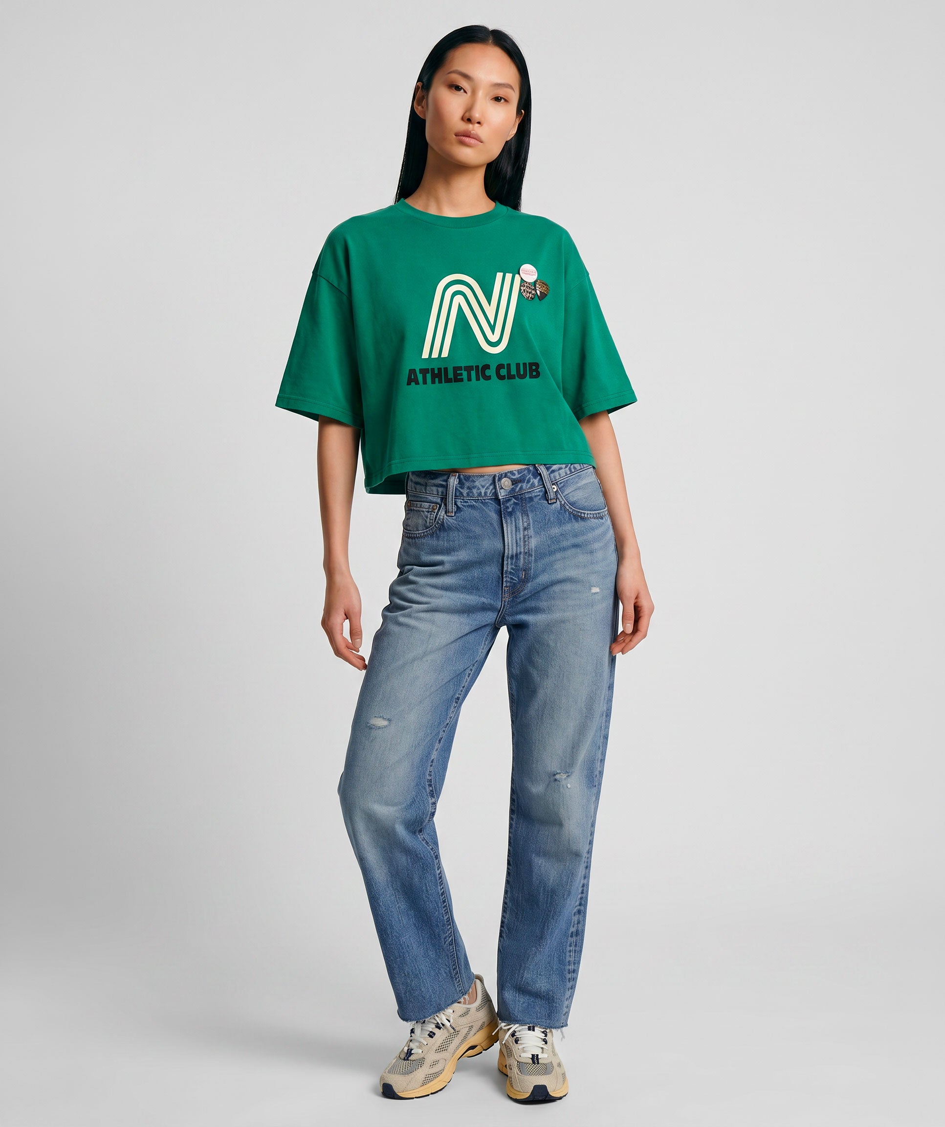 Tee shirt crop crooper apple "CLUB"